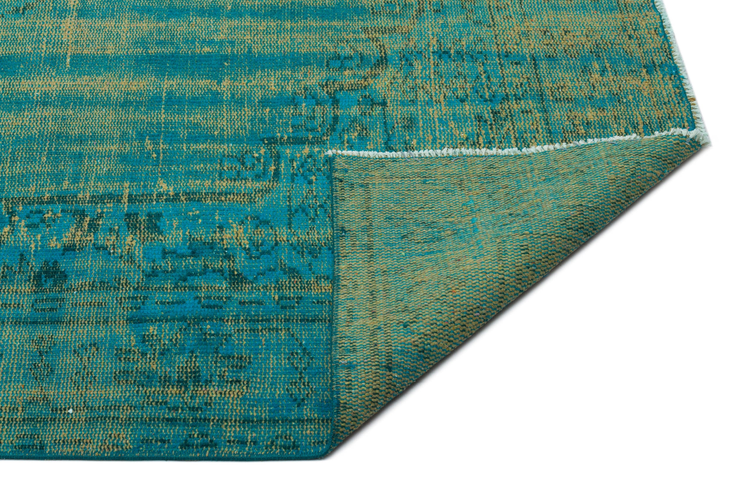 Atina Turquoise Vintage Wool Handmade Area Rug 6'0" x 9'5"