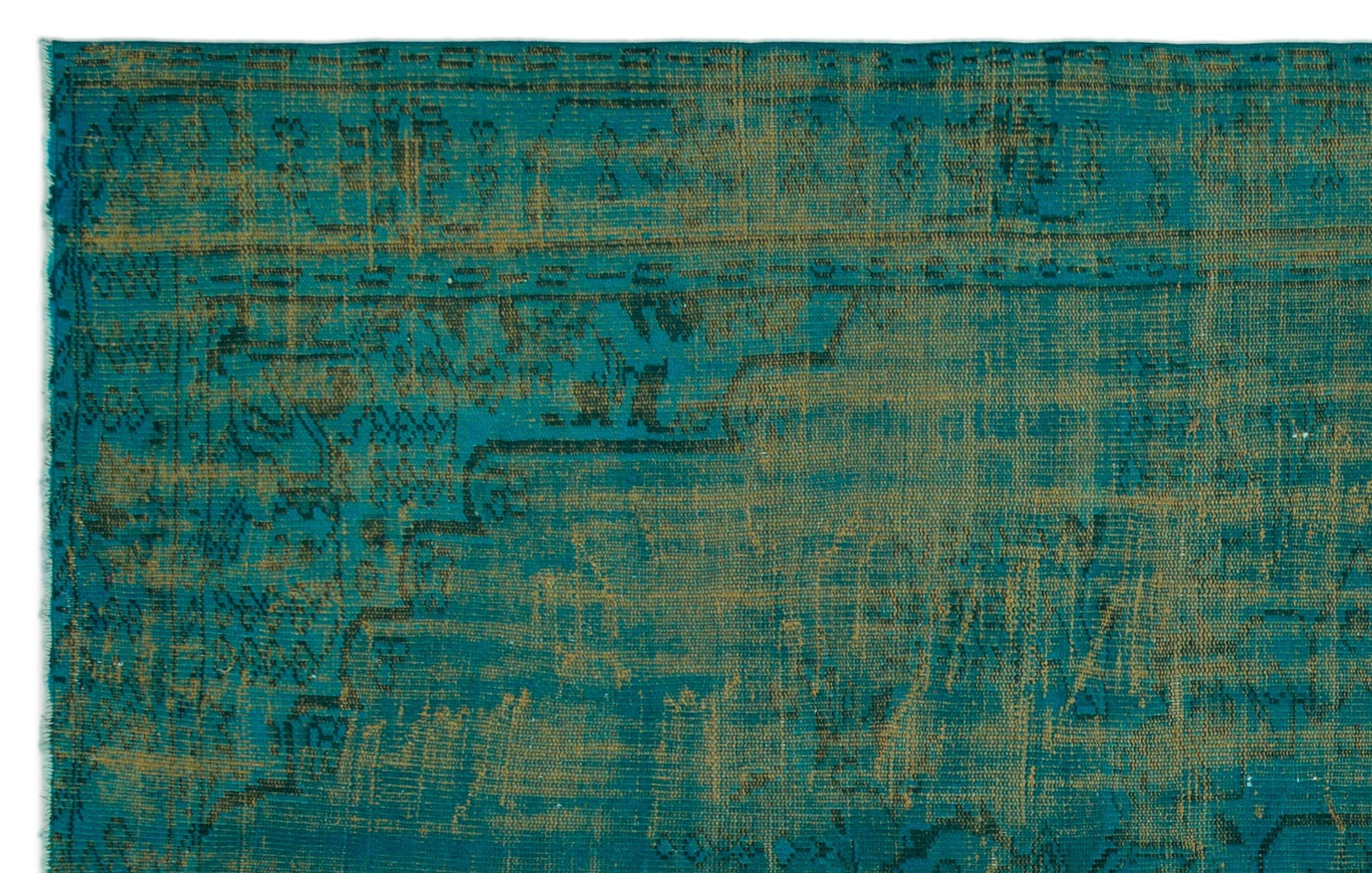 Atina Turquoise Vintage Wool Handmade Area Rug 6'0" x 9'5"