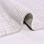 Beige Striped Area Rug – Machine Made Rug With 10 Mm Pile, Soft Texture Carpet