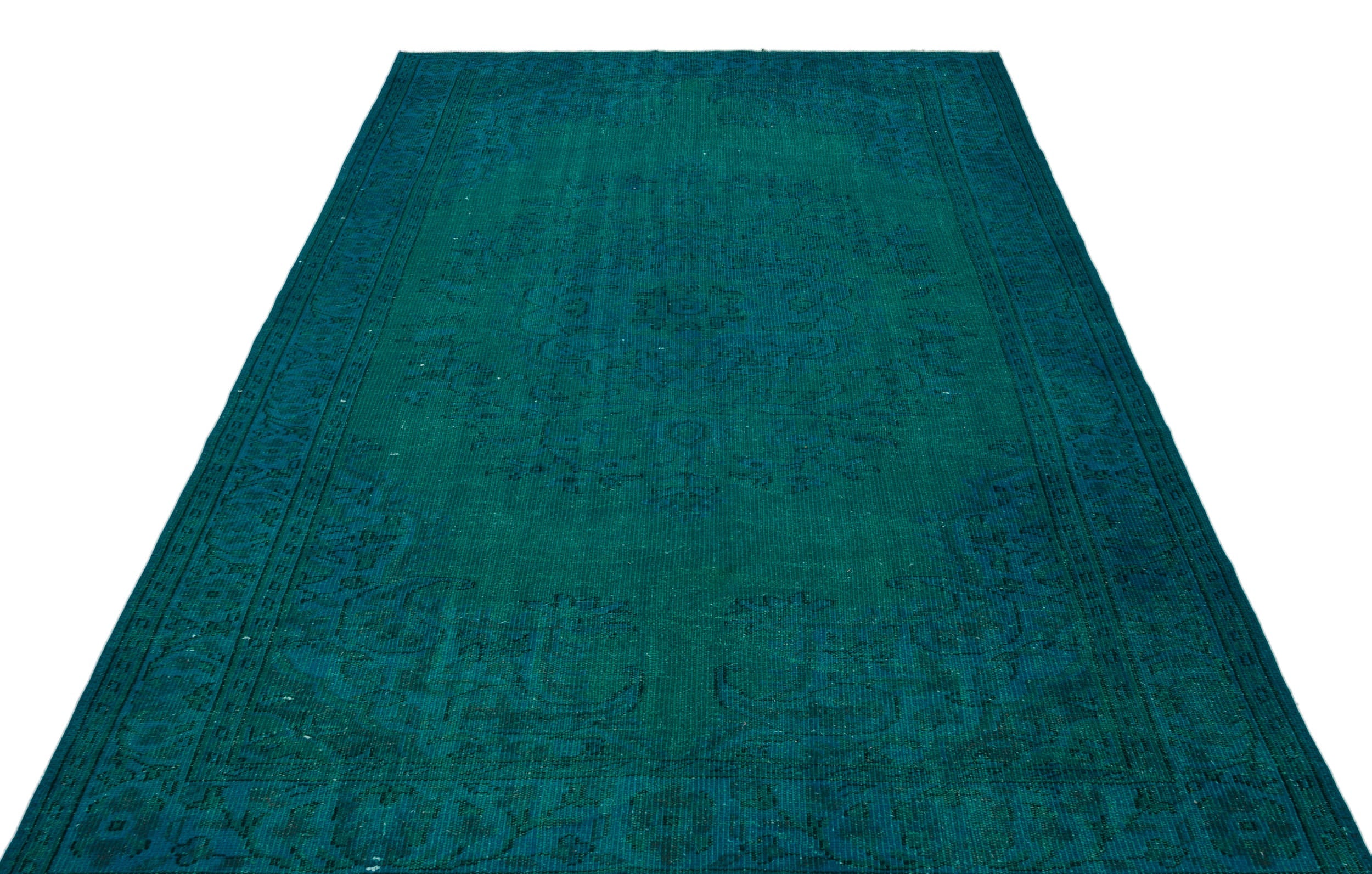 Atina Turquoise Vintage Wool Handmade Area Rug 6'0" x 9'4"