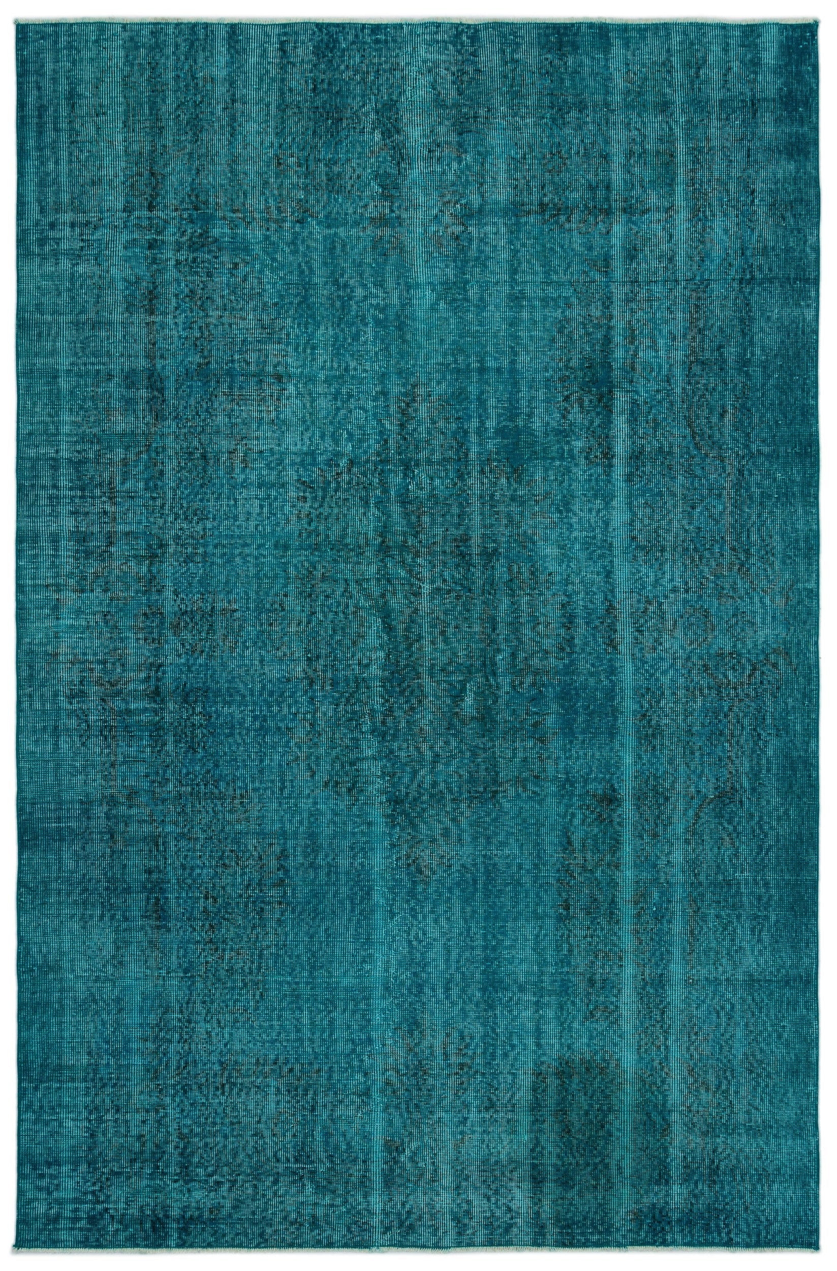 Atina Turquoise Vintage Wool Handmade Area Rug 5'8" x 8'8"
