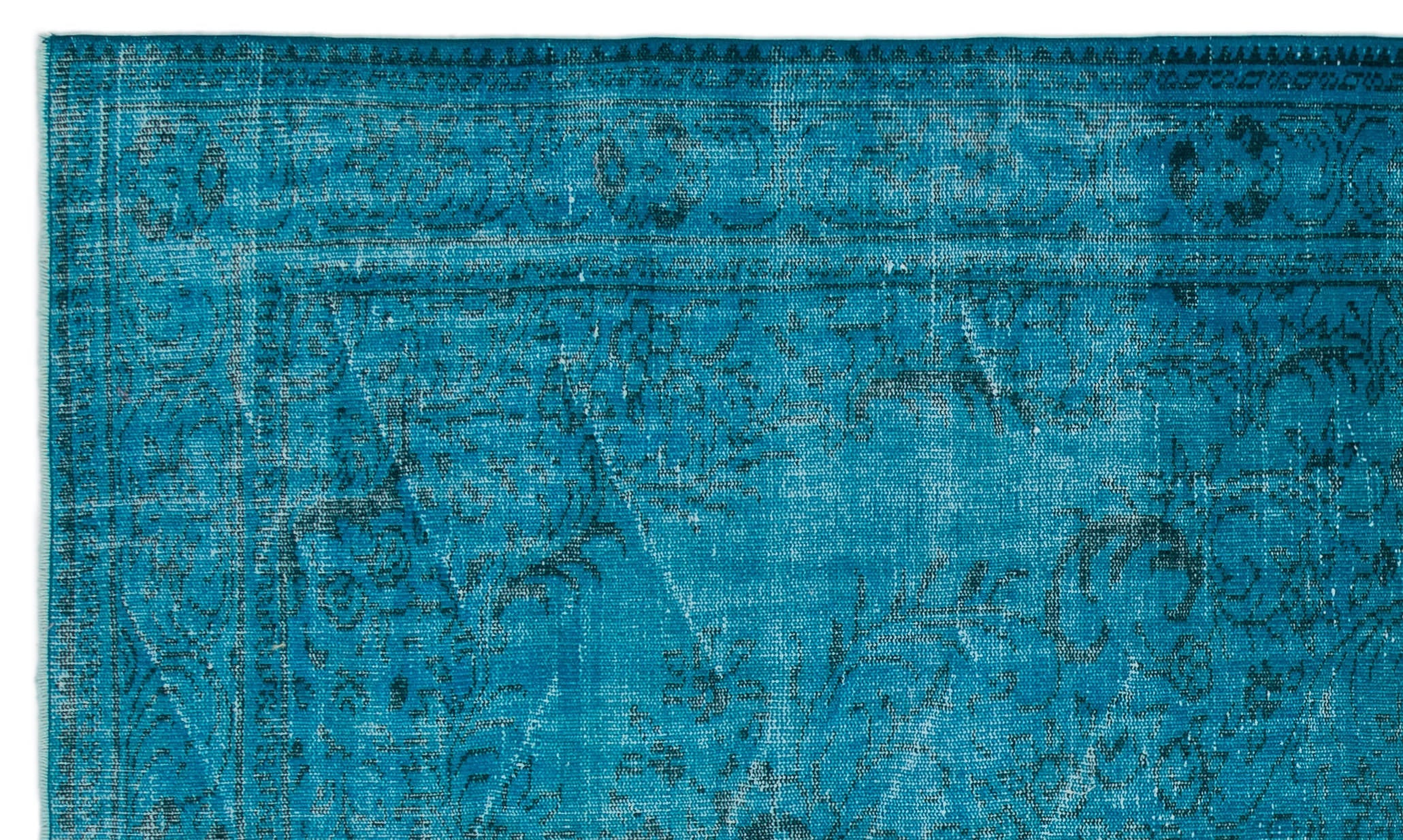 Atina Turquoise Vintage Wool Handmade Area Rug 5'8" x 9'6"