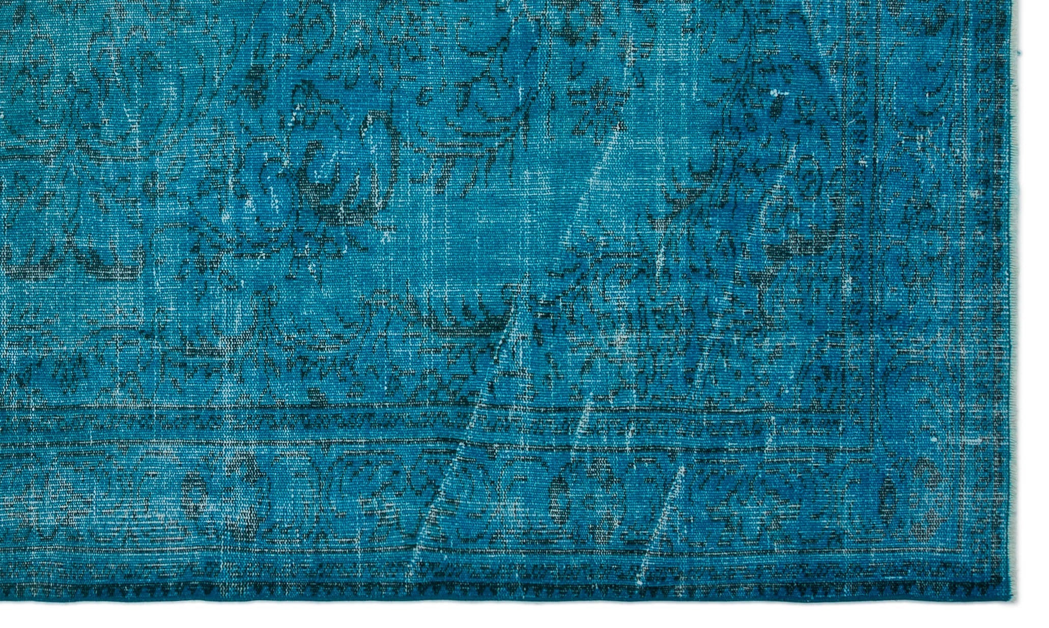 Atina Turquoise Vintage Wool Handmade Area Rug 5'8" x 9'6"