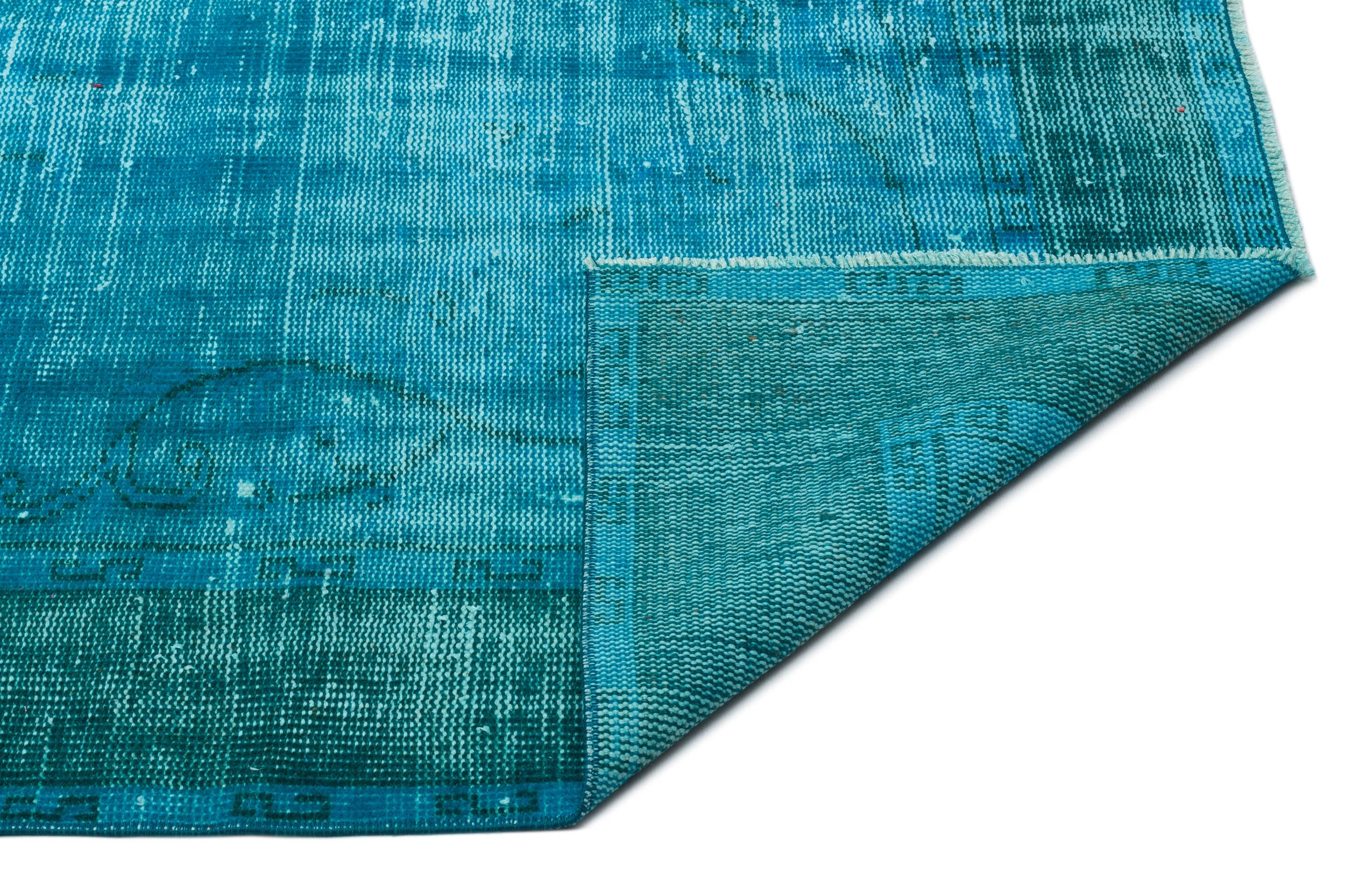 Atina Turquoise Vintage Wool Handmade Area Rug 5'3" x 9'8"