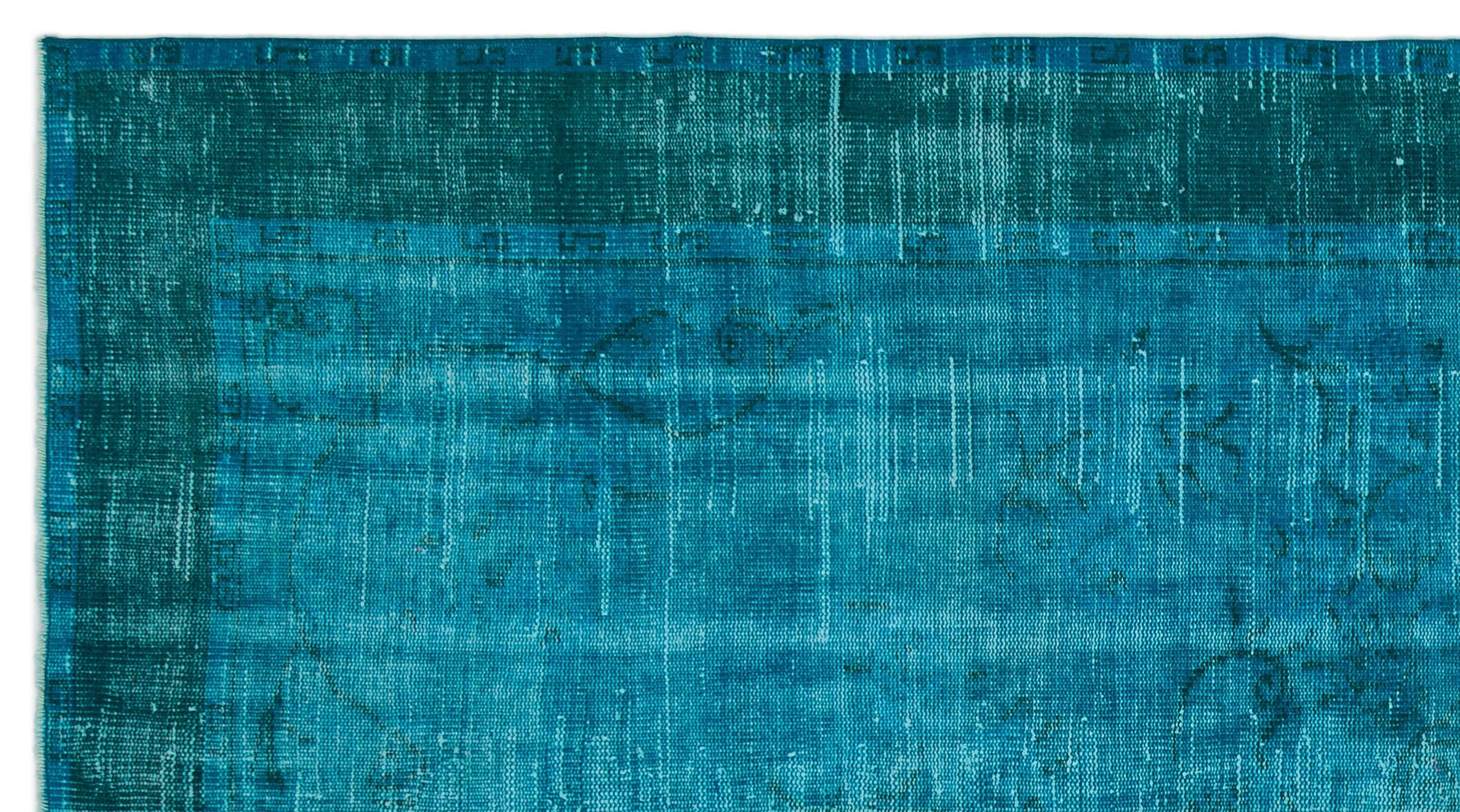 Atina Turquoise Vintage Wool Handmade Area Rug 5'3" x 9'8"