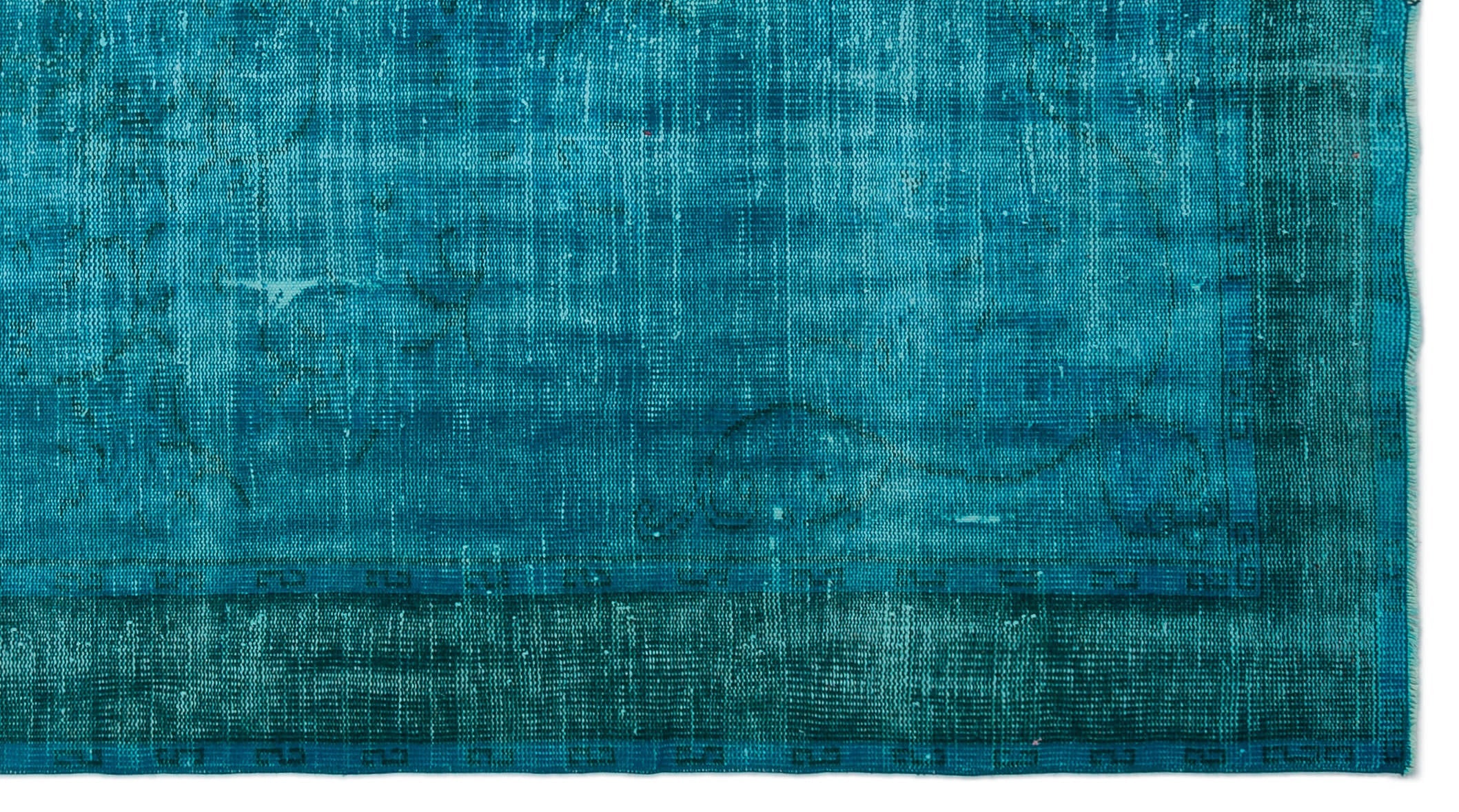 Atina Turquoise Vintage Wool Handmade Area Rug 5'3" x 9'8"