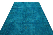 Atina Turquoise Vintage Wool Handmade Area Rug 6'3" x 10'3"
