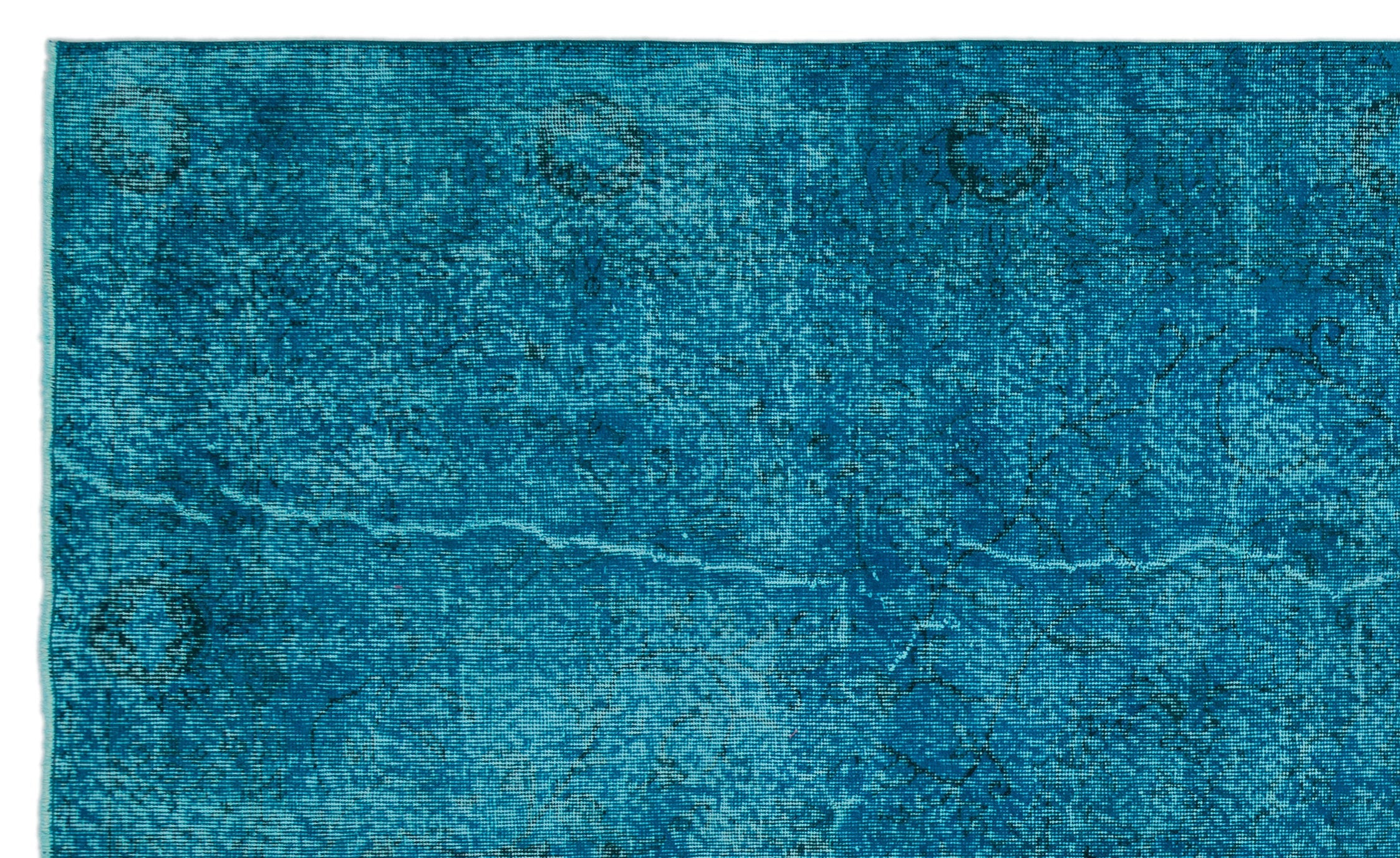 Atina Turquoise Vintage Wool Handmade Area Rug 6'3" x 10'3"