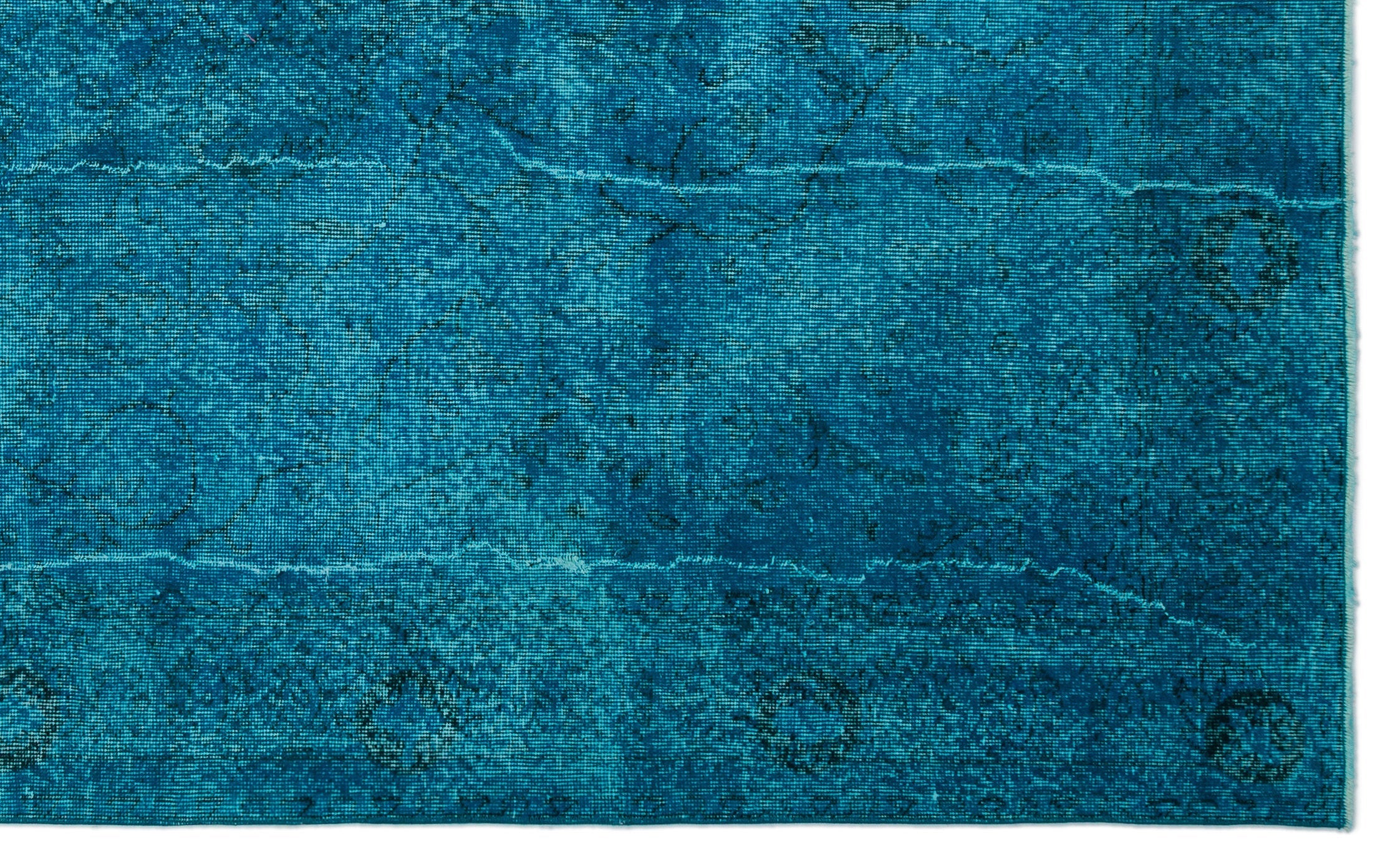 Atina Turquoise Vintage Wool Handmade Area Rug 6'3" x 10'3"