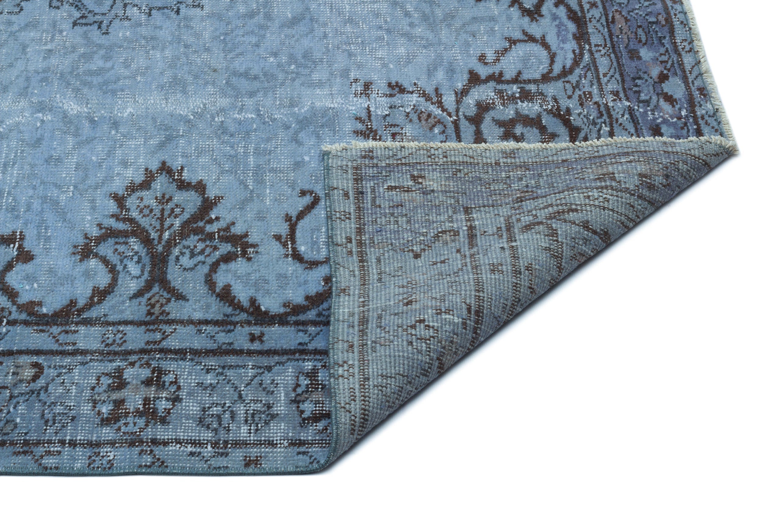 Atina Blue Vintage Wool Handmade Area Rug 5'5" x 8'8"