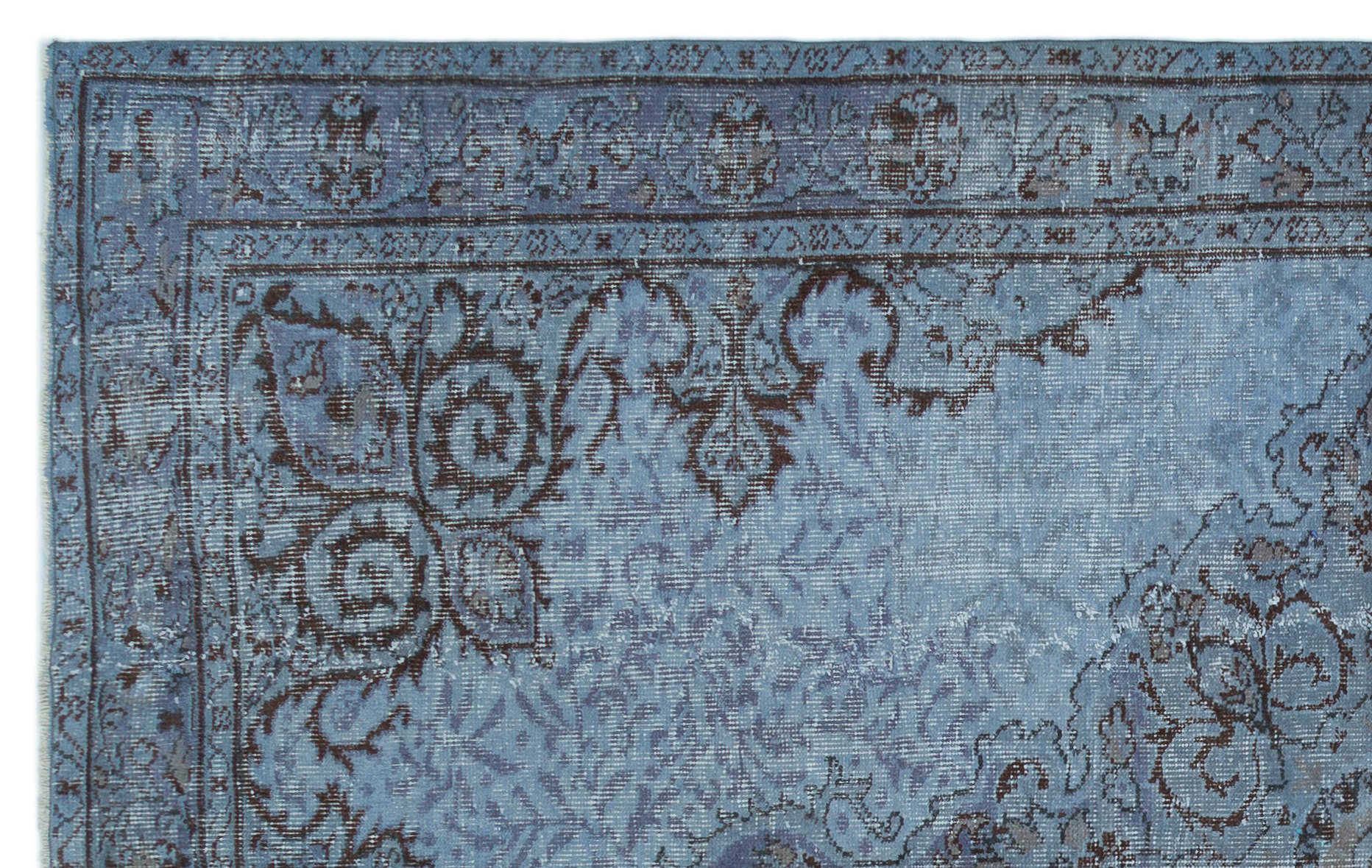 Atina Blue Vintage Wool Handmade Area Rug 5'5" x 8'8"