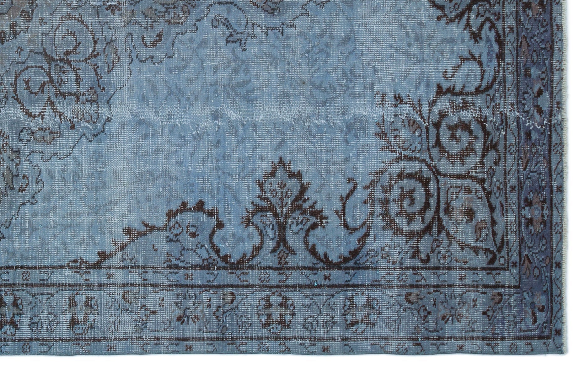 Atina Blue Vintage Wool Handmade Area Rug 5'5" x 8'8"