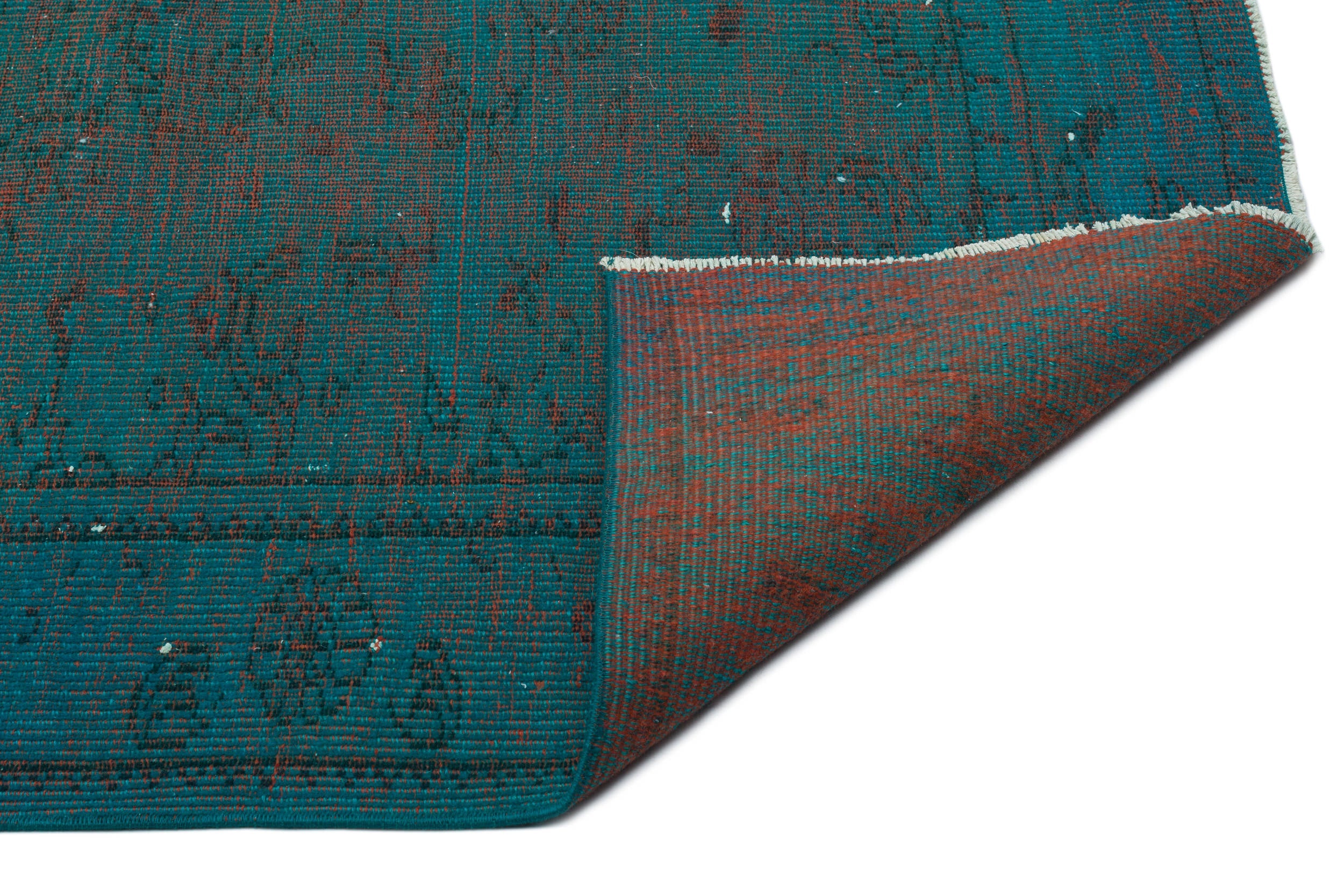 Atina Turquoise Vintage Wool Handmade Area Rug 5'11" x 8'6"