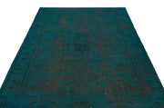 Atina Turquoise Vintage Wool Handmade Area Rug 5'11" x 8'6"