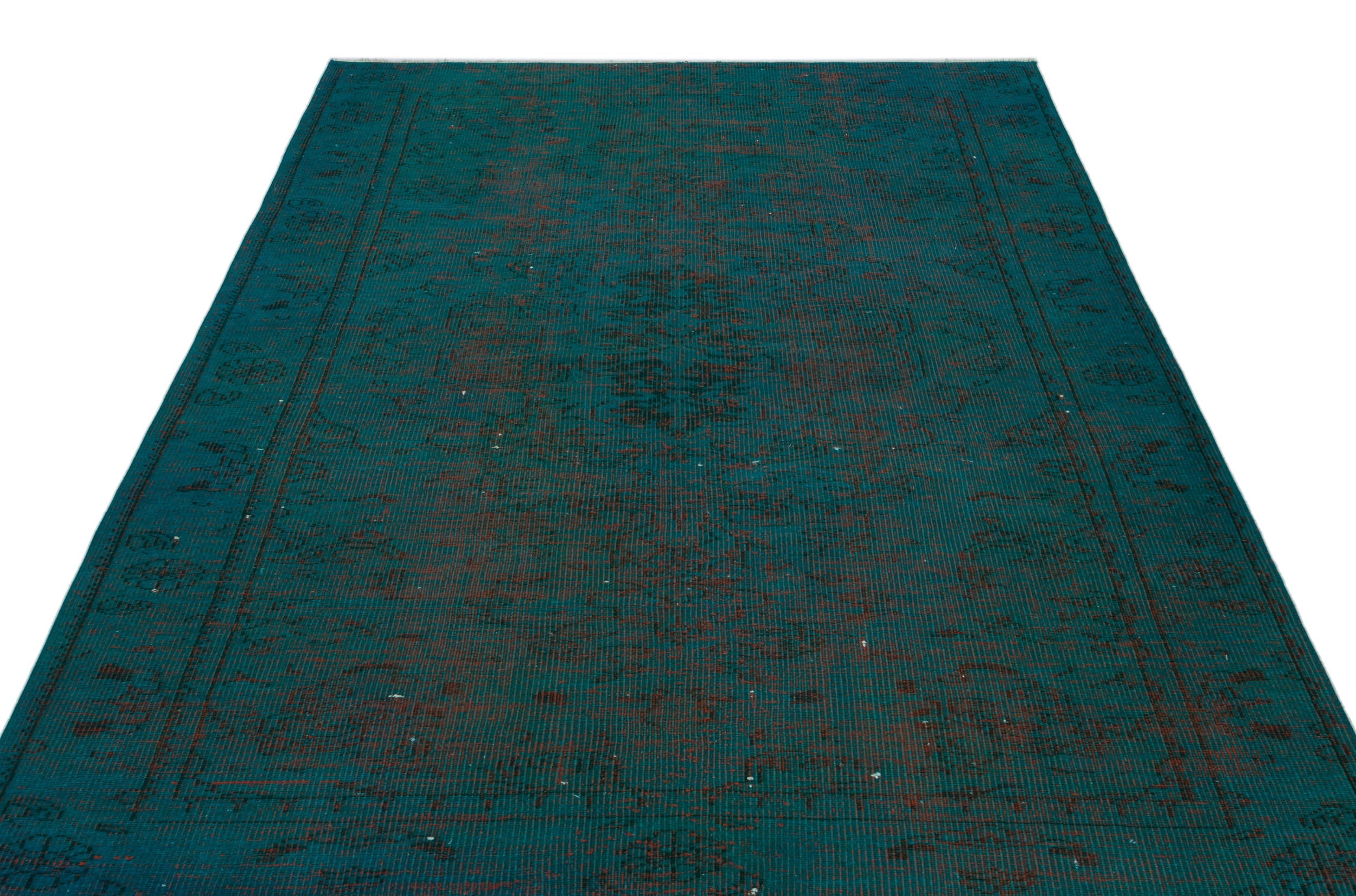 Atina Turquoise Vintage Wool Handmade Area Rug 5'11" x 8'6"