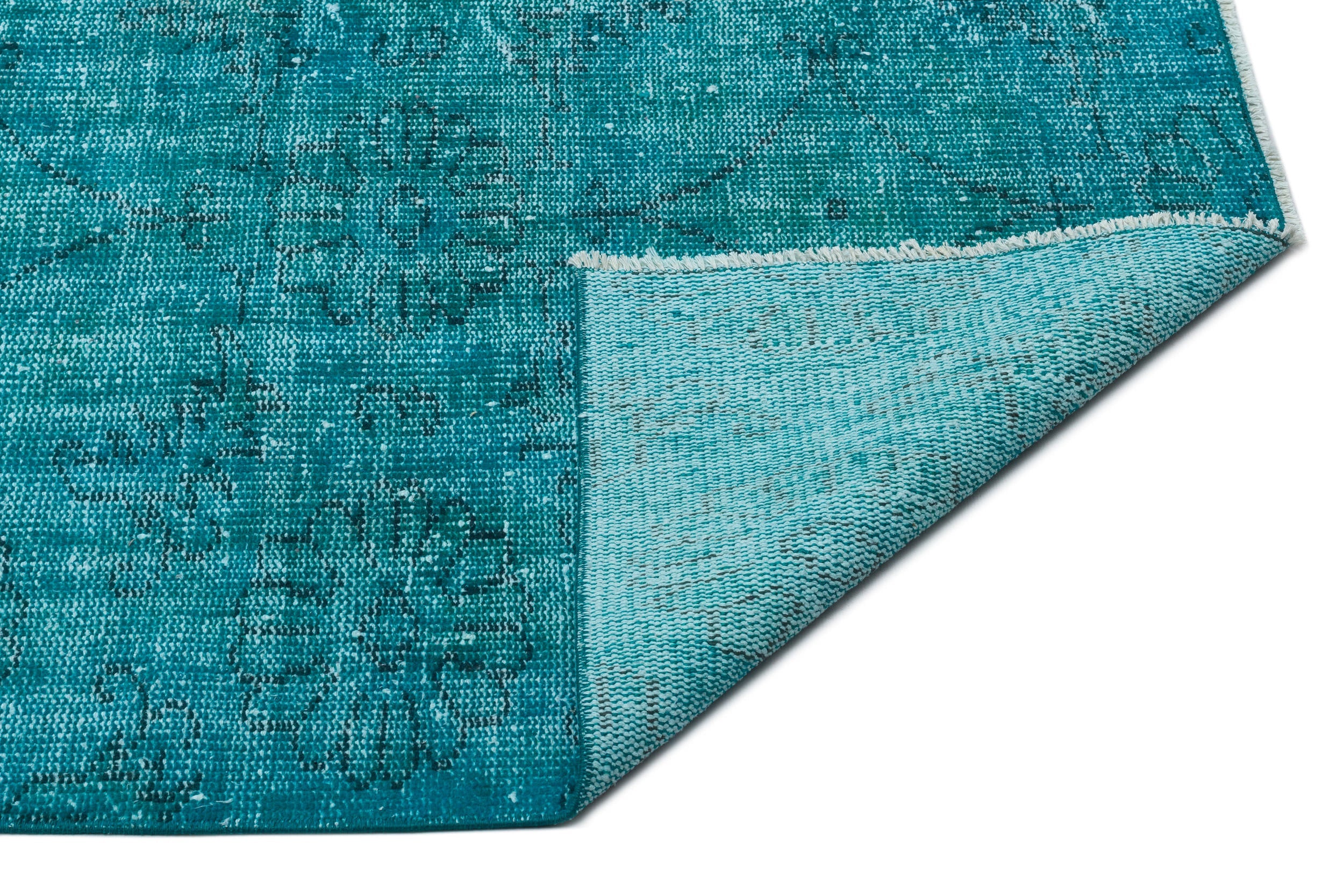 Atina Turquoise Vintage Wool Handmade Area Rug 6'2" x 9'10"