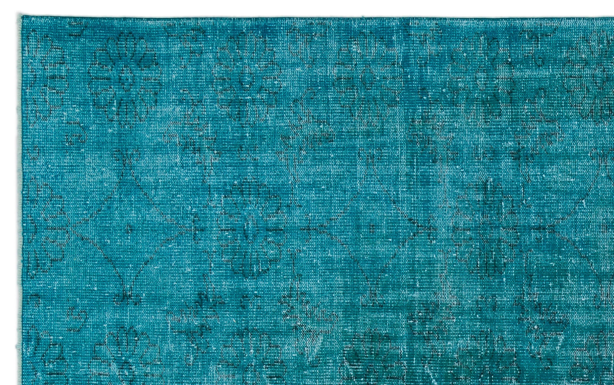 Atina Turquoise Vintage Wool Handmade Area Rug 6'2" x 9'10"