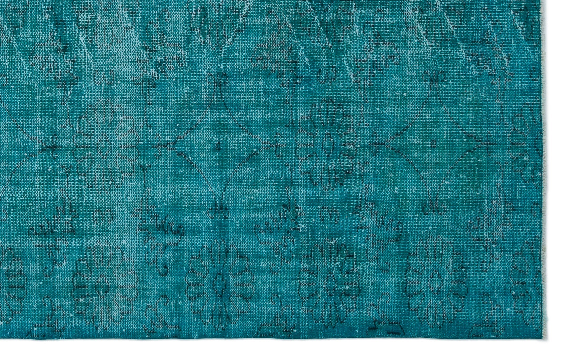 Atina Turquoise Vintage Wool Handmade Area Rug 6'2" x 9'10"