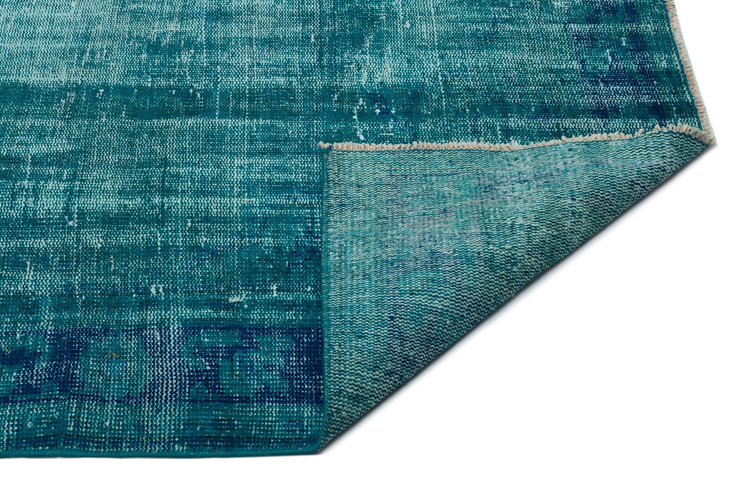 Atina Turquoise Vintage Wool Handmade Area Rug 5'8" x 9'1"