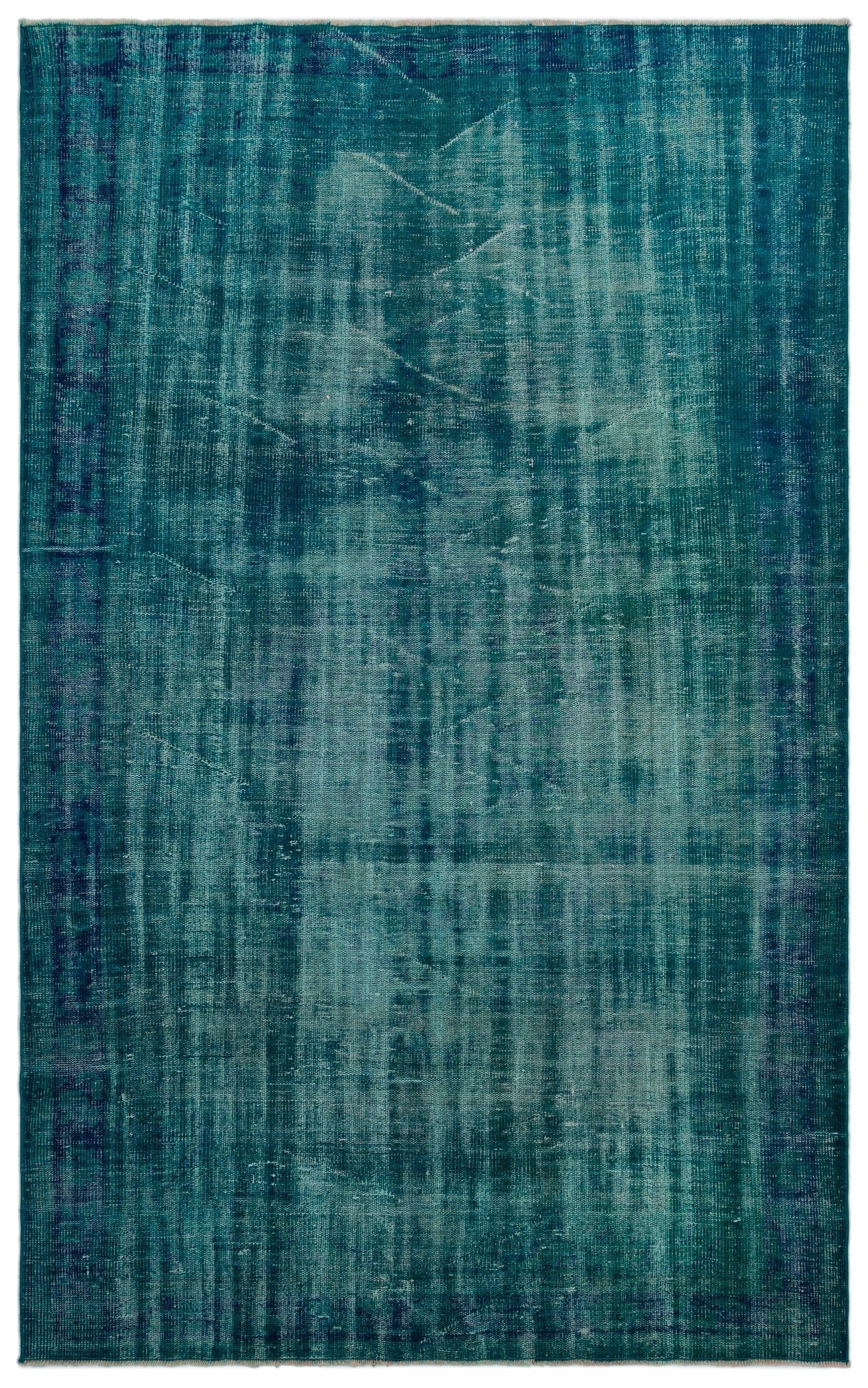 Atina Turquoise Vintage Wool Handmade Area Rug 5'8" x 9'1"