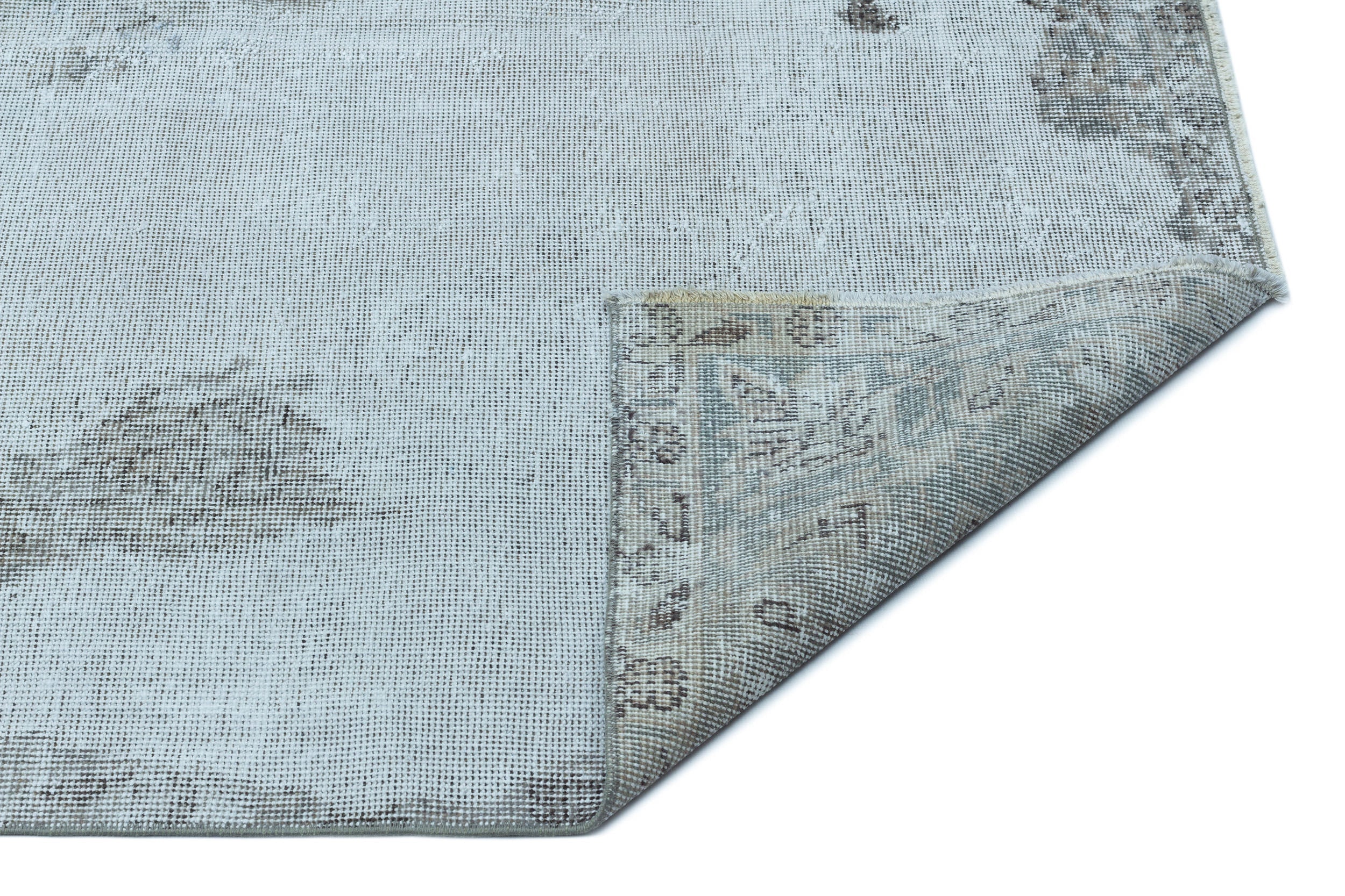 Atina Blue Vintage Wool Handmade Area Rug 5'3" x 8'2"