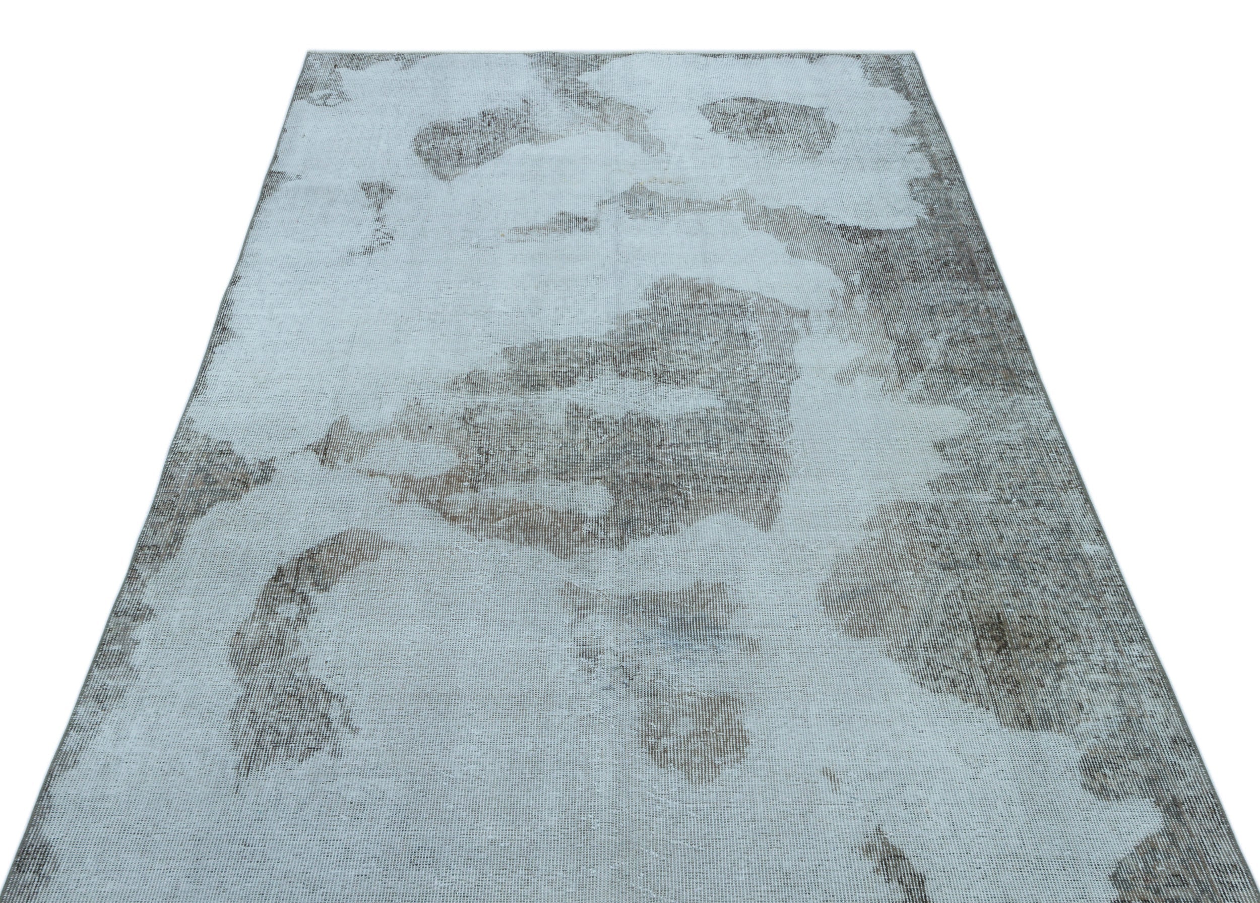 Atina Blue Vintage Wool Handmade Area Rug 5'3" x 8'2"