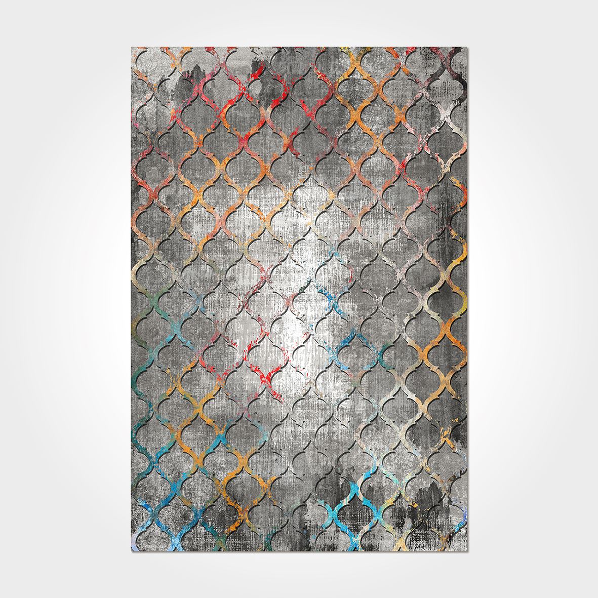 Geometric Area Rug – Washable Non Slip Chenille Cotton Rug for Living Room