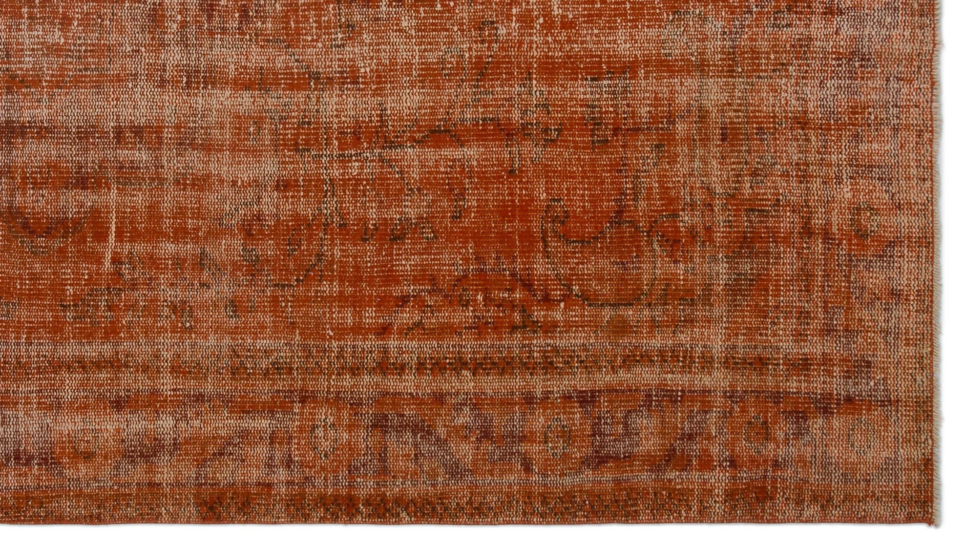 Atina Orange Vintage Wool Handmade Area Rug 5'3" x 8'11"