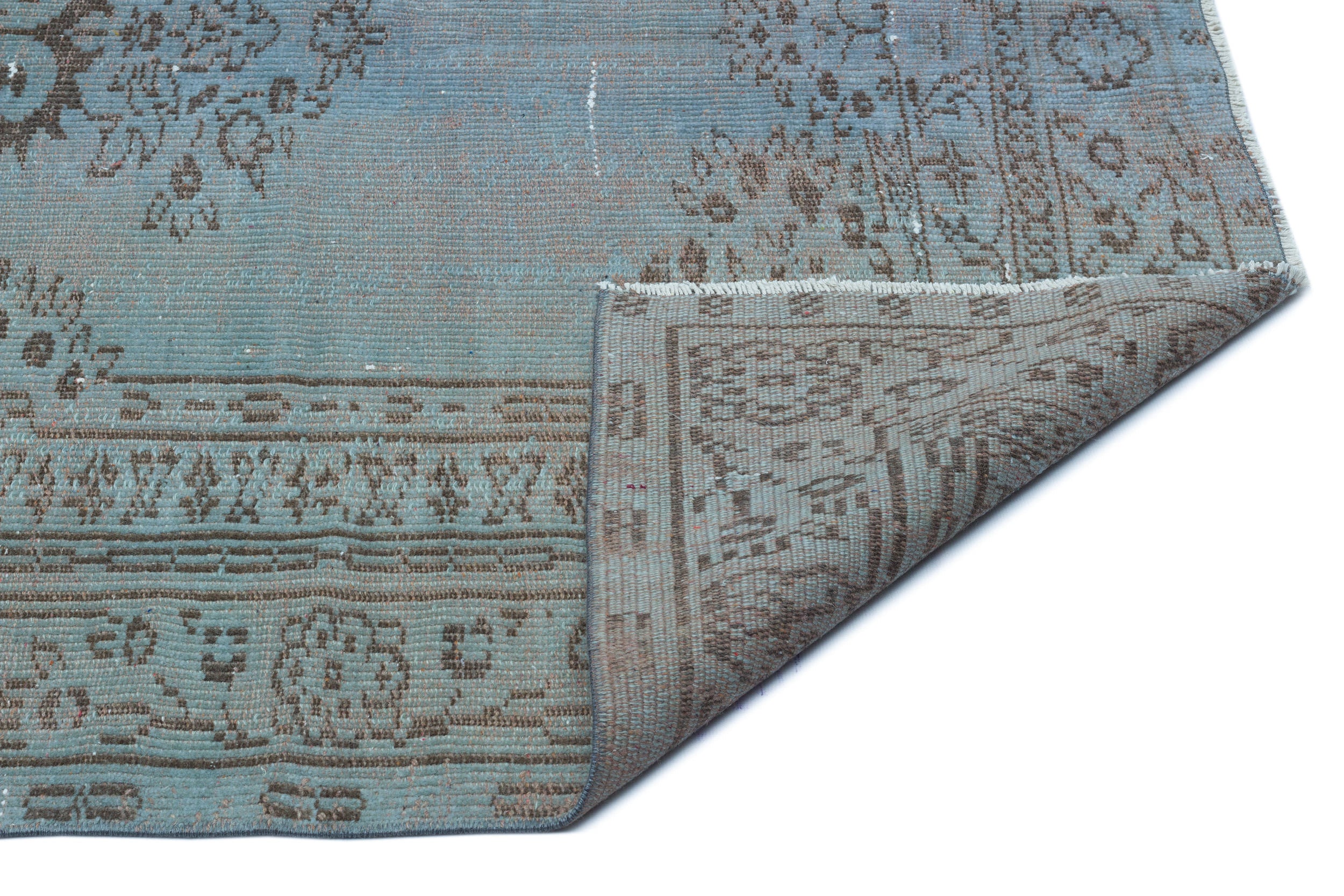 Atina Blue Vintage Wool Handmade Area Rug 5'0" x 8'1"