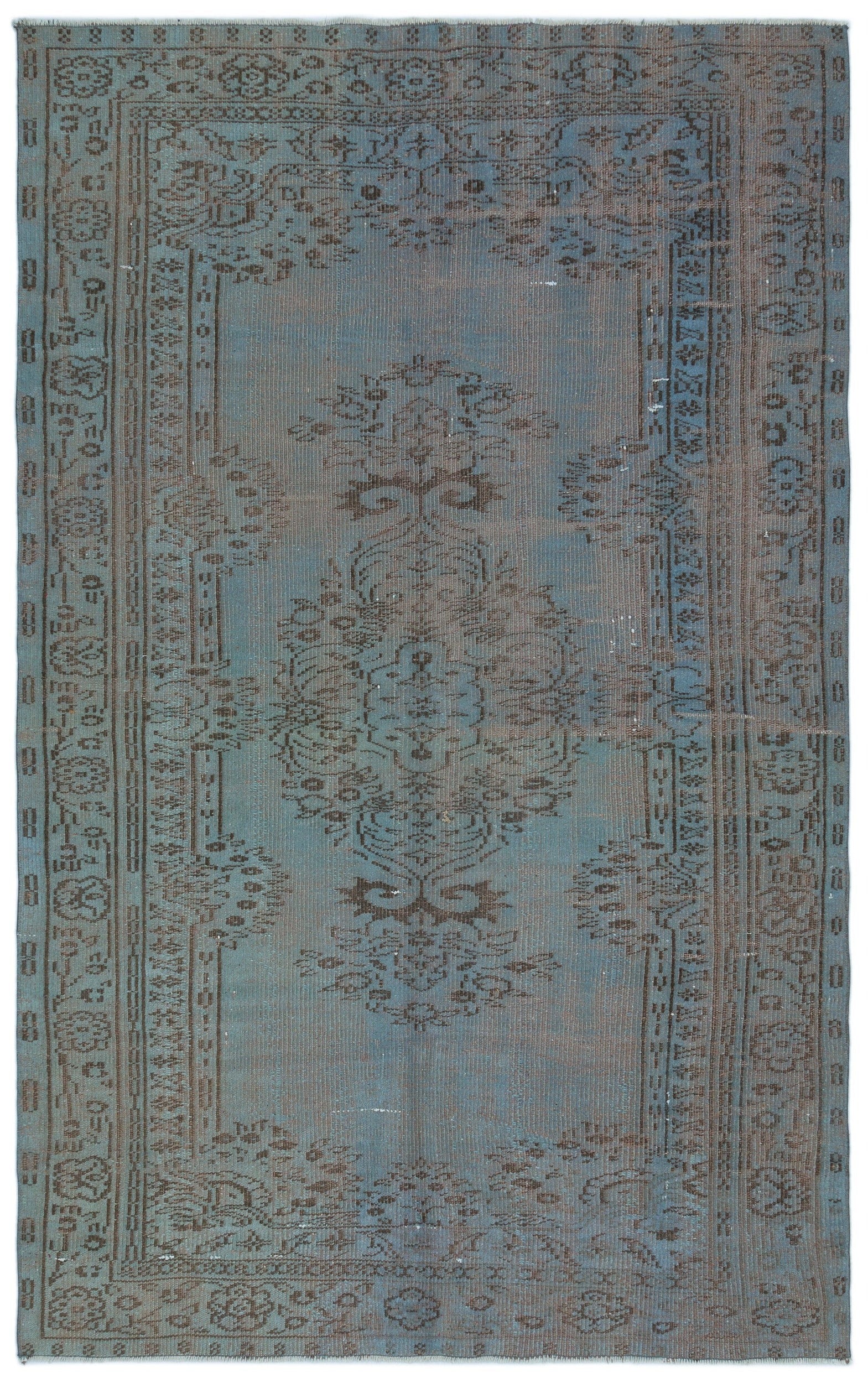 Atina Blue Vintage Wool Handmade Area Rug 5'0" x 8'1"
