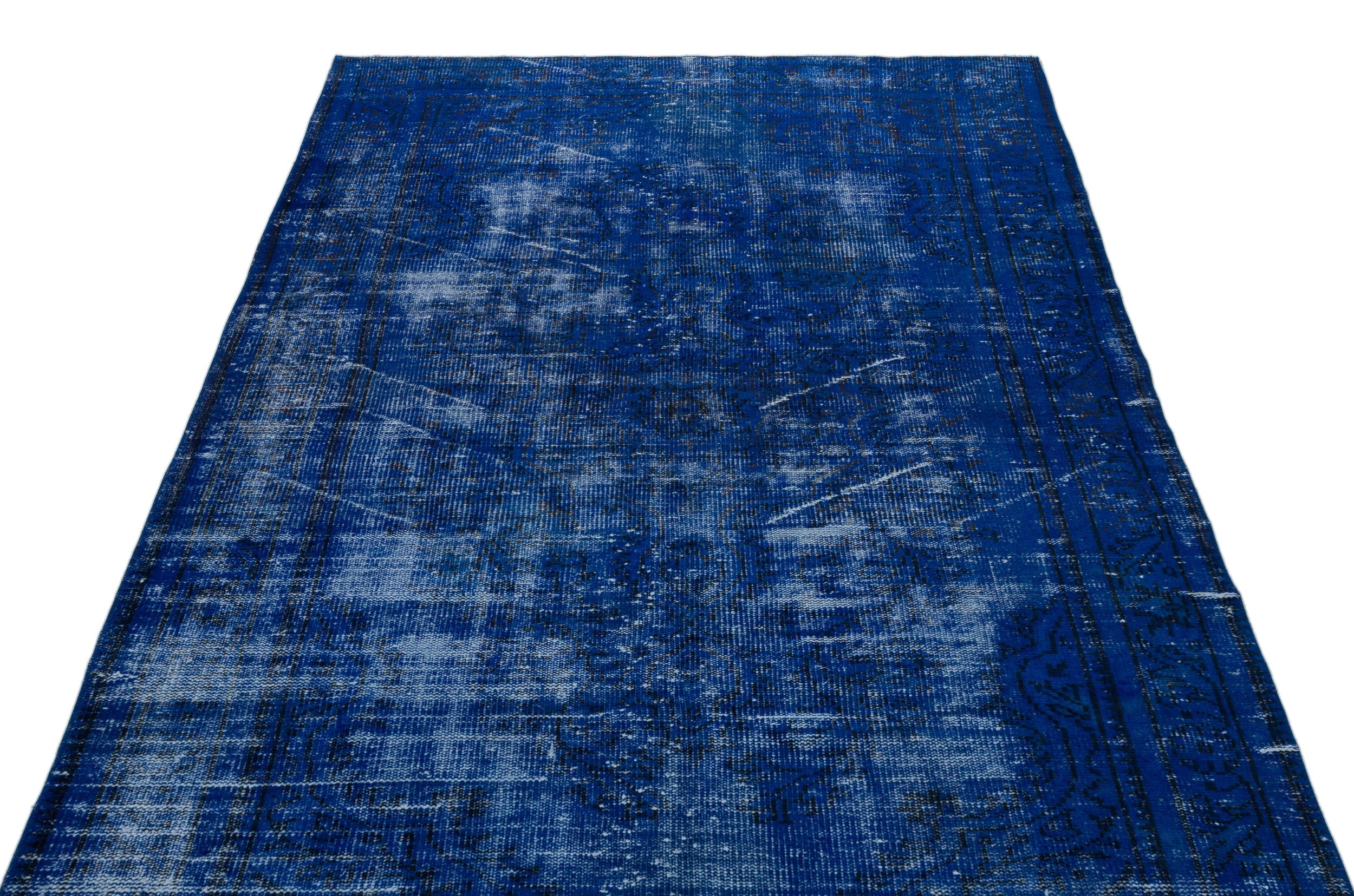 Atina Navy Vintage Wool Handmade Area Rug 5'0" x 8'5"