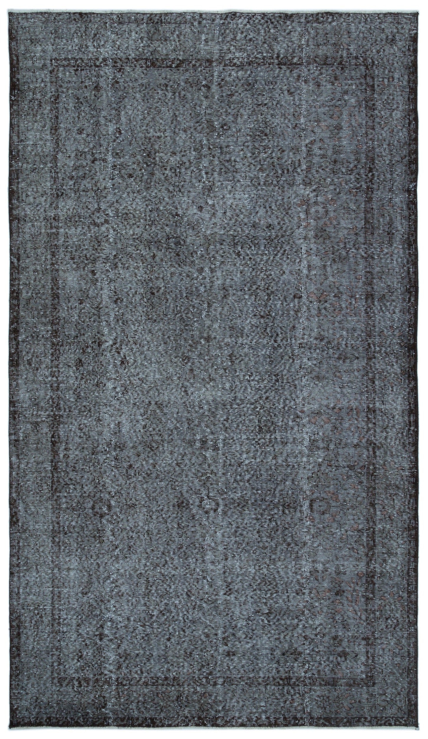 Atina Grey Vintage Wool Handmade Area Rug 5'6" x 9'8"