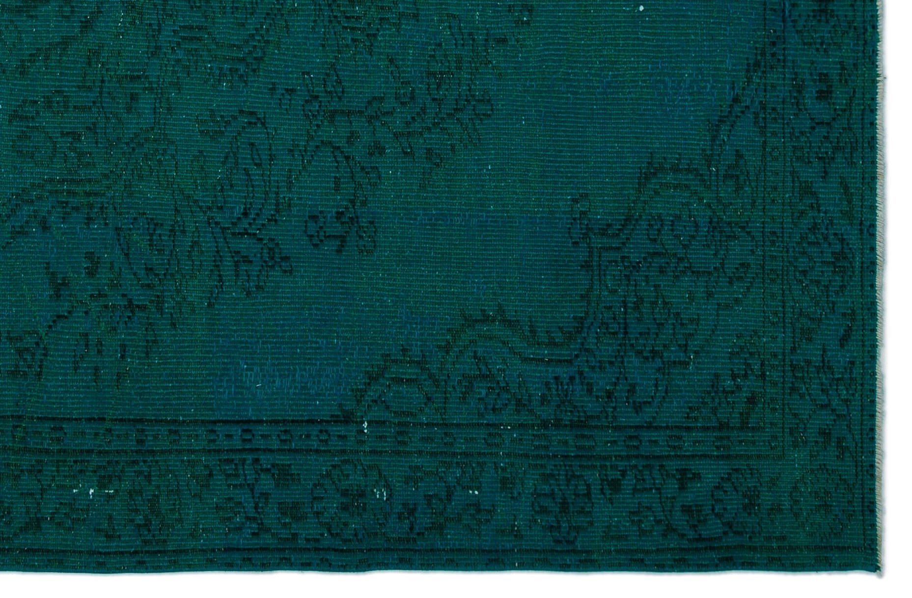 Atina Turquoise Vintage Wool Handmade Area Rug 4'6" x 10'2"