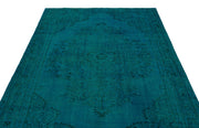 Atina Turquoise Vintage Wool Handmade Area Rug 5'10" x 8'7"