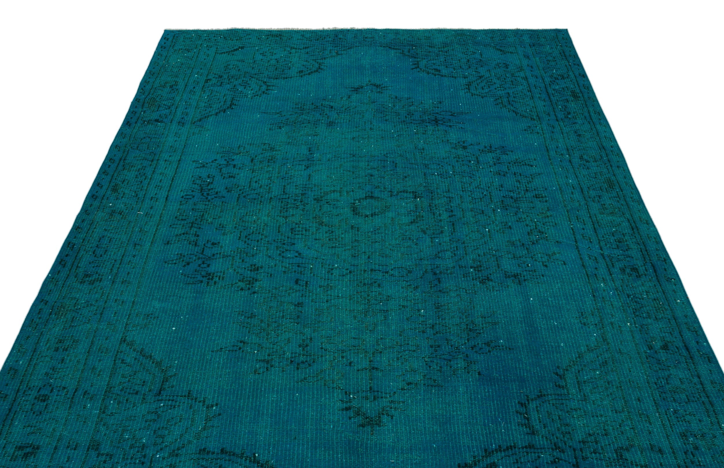 Atina Turquoise Vintage Wool Handmade Area Rug 5'10" x 8'7"