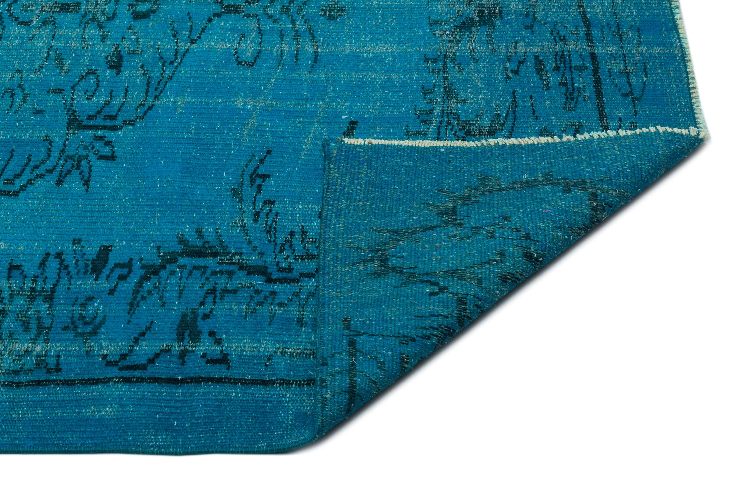 Atina Turquoise Vintage Wool Handmade Area Rug 4'9" x 8'9"
