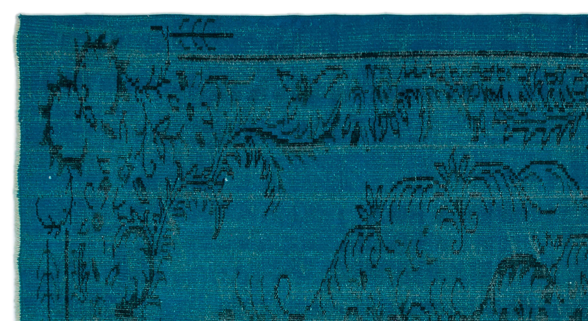 Atina Turquoise Vintage Wool Handmade Area Rug 4'9" x 8'9"
