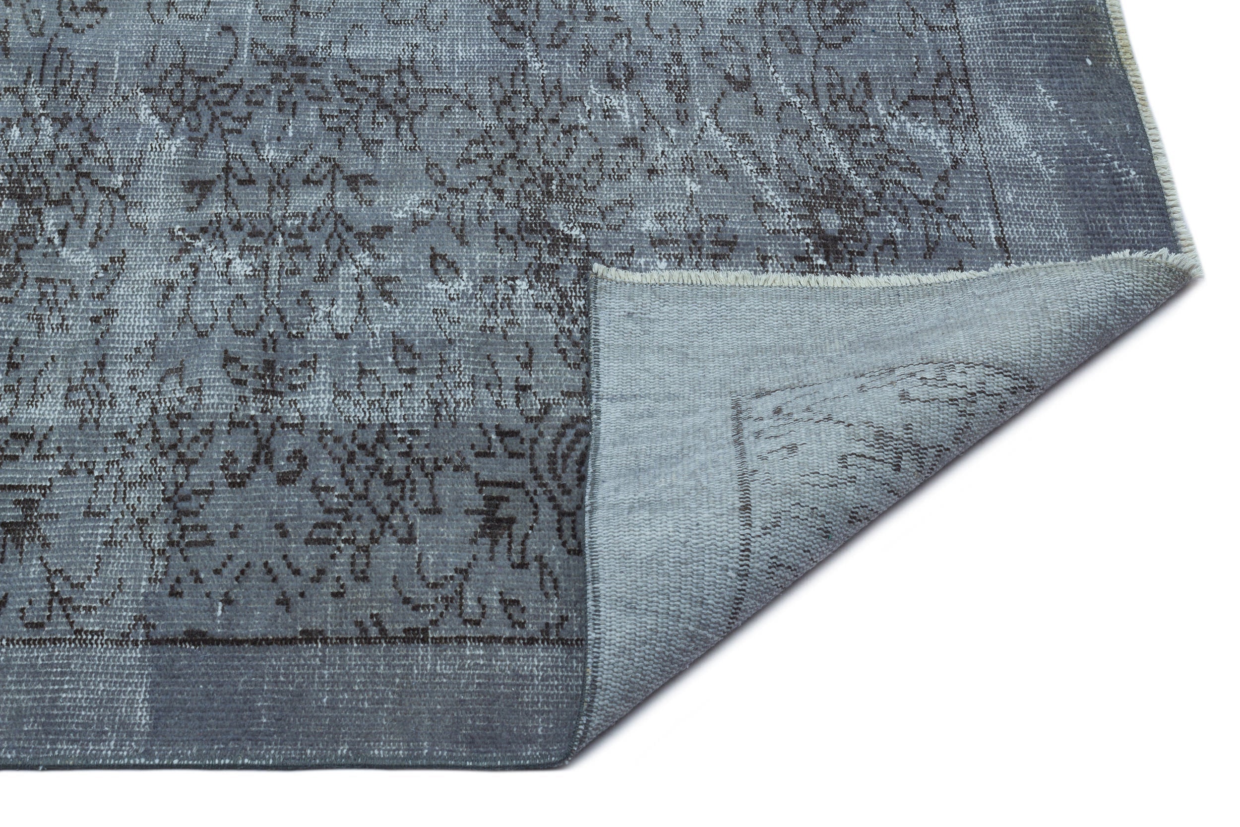 Atina Grey Vintage Wool Handmade Area Rug 5'7" x 9'6"