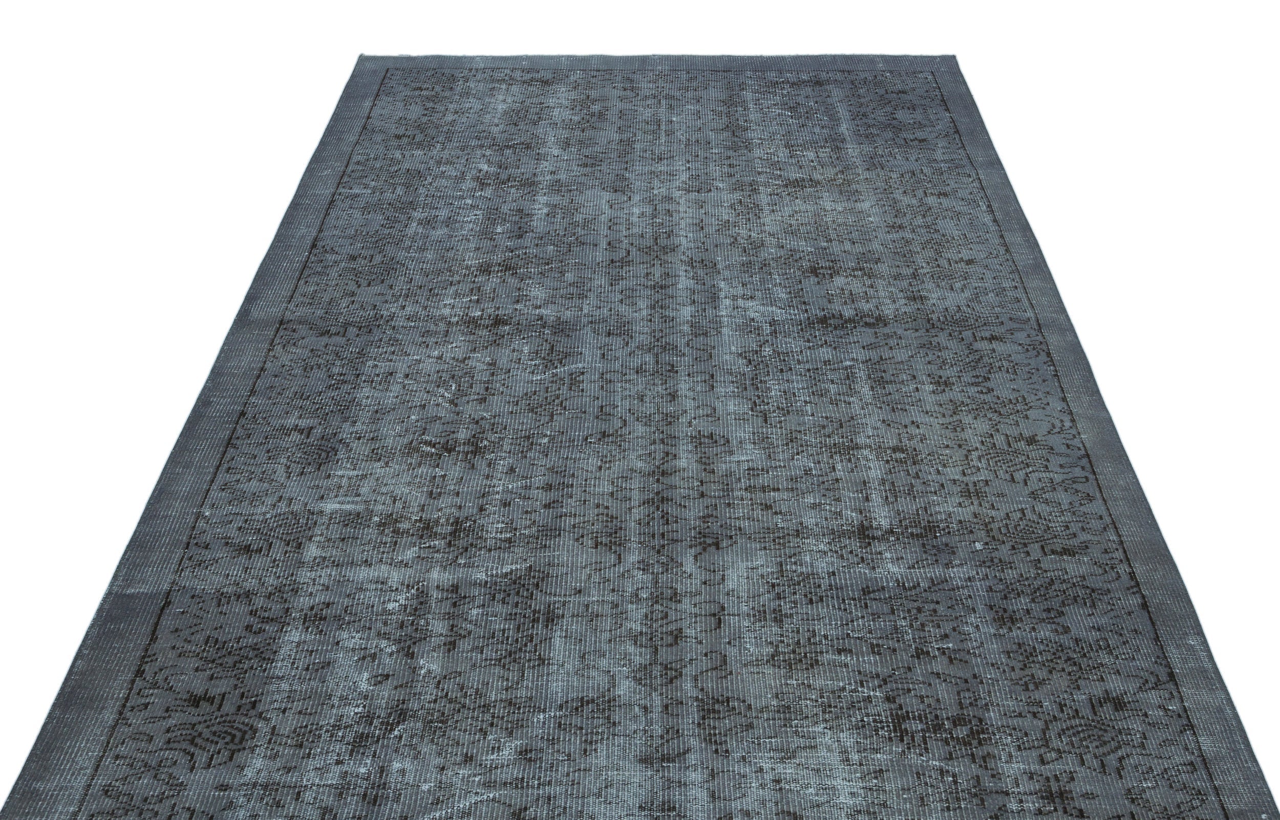 Atina Grey Vintage Wool Handmade Area Rug 5'7" x 9'6"