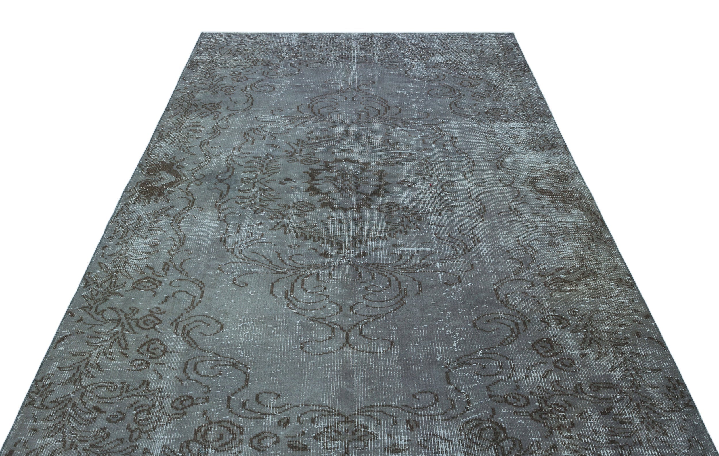 Atina Grey Vintage Wool Handmade Area Rug 5'9" x 9'1"