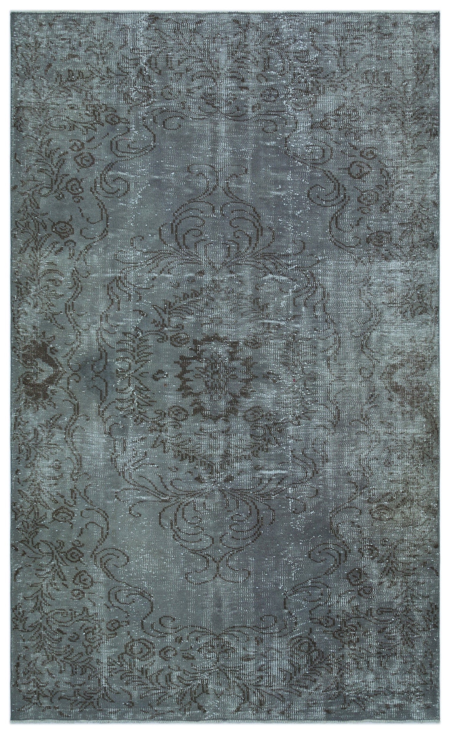 Atina Grey Vintage Wool Handmade Area Rug 5'9" x 9'1"