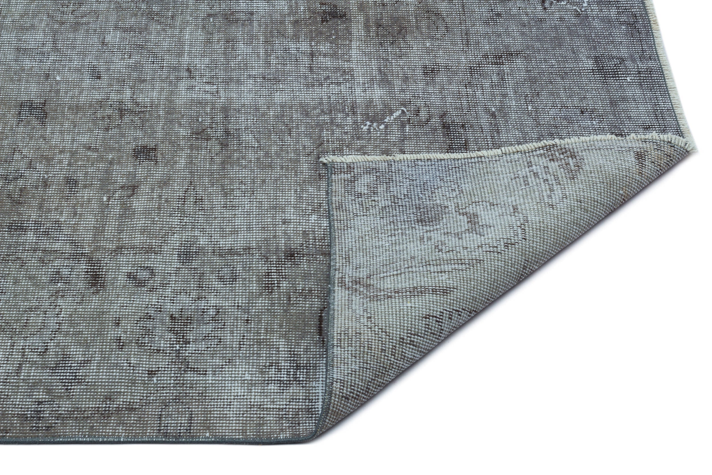 Atina Grey Vintage Wool Handmade Area Rug 5'7" x 8'8"