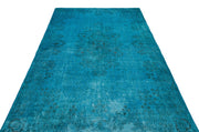 Atina Turquoise Vintage Wool Handmade Area Rug 5'7" x 9'5"