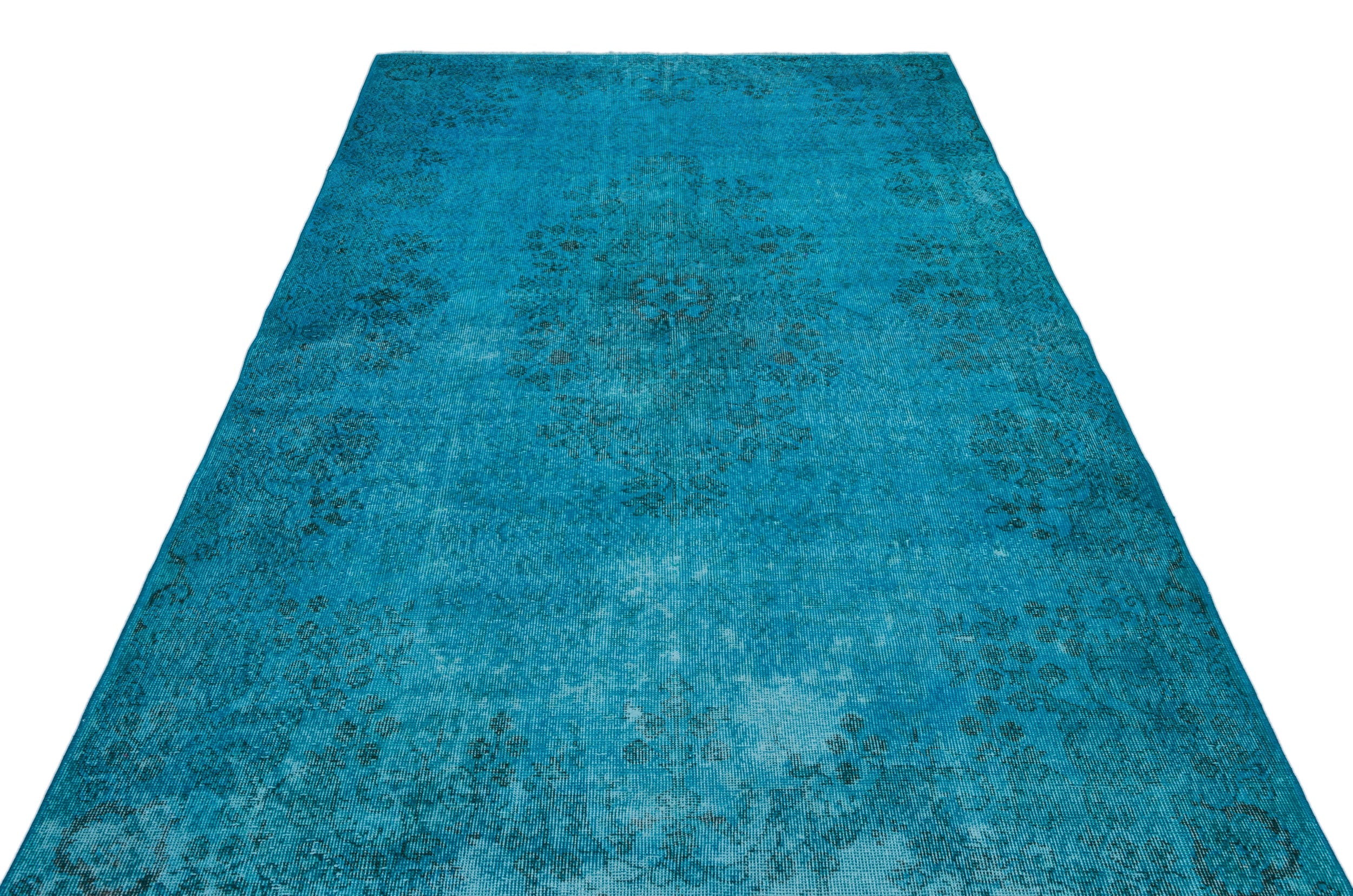 Atina Turquoise Vintage Wool Handmade Area Rug 5'7" x 9'5"