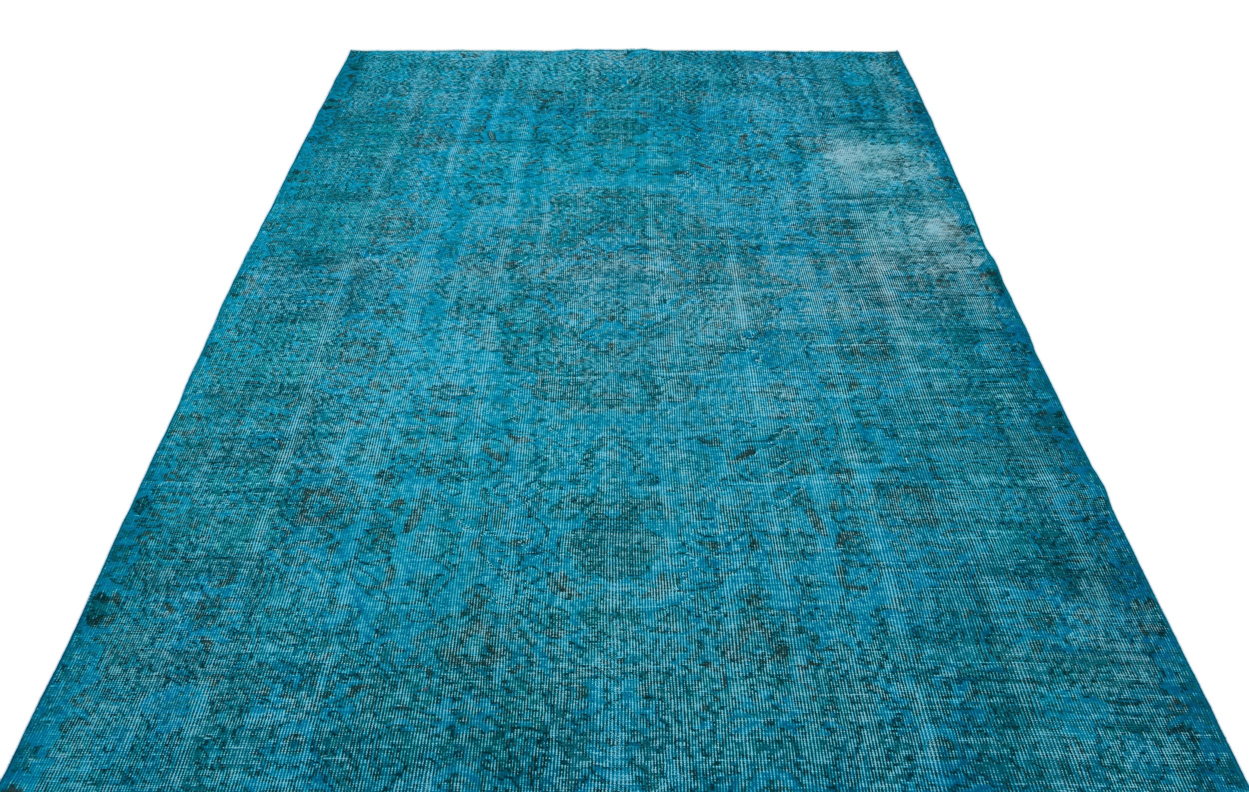 Atina Turquoise Vintage Wool Handmade Area Rug 5'10" x 9'1"