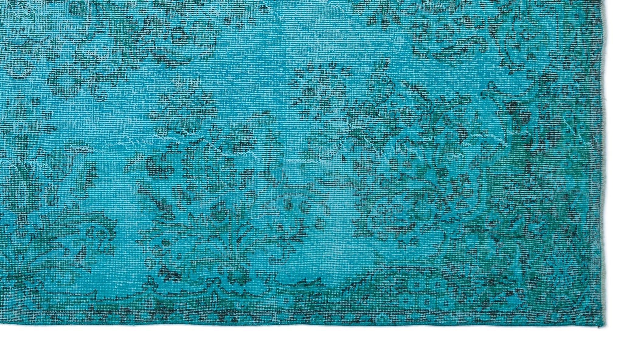 Atina Turquoise Vintage Wool Handmade Area Rug 5'2" x 9'6"