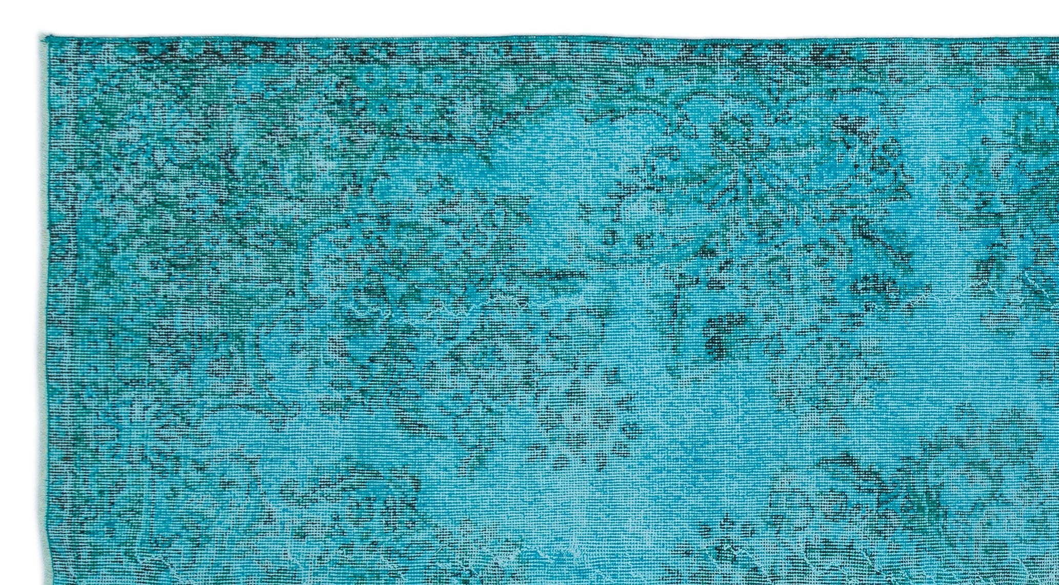 Atina Turquoise Vintage Wool Handmade Area Rug 5'2" x 9'6"