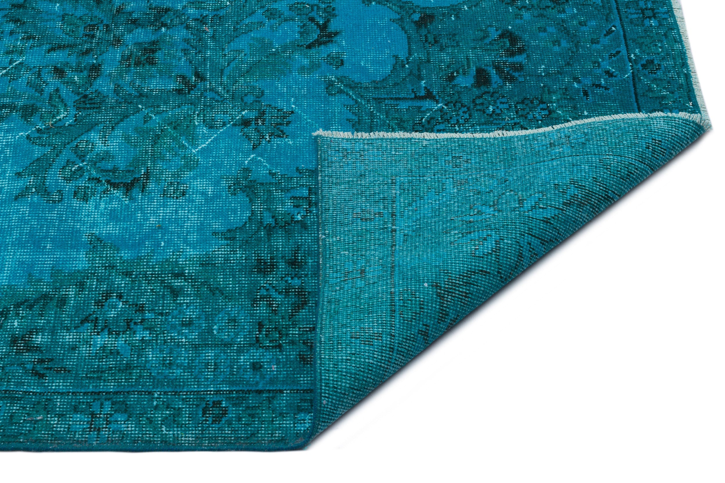 Atina Turquoise Vintage Wool Handmade Area Rug 7'2" x 10'11"