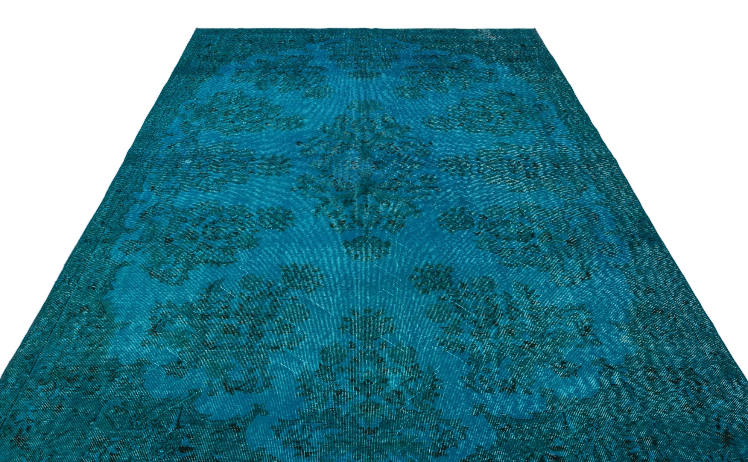 Atina Turquoise Vintage Wool Handmade Area Rug 7'2" x 10'11"