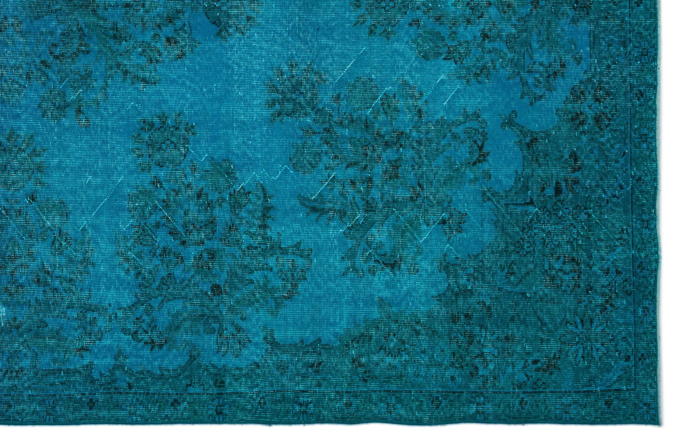 Atina Turquoise Vintage Wool Handmade Area Rug 7'2" x 10'11"